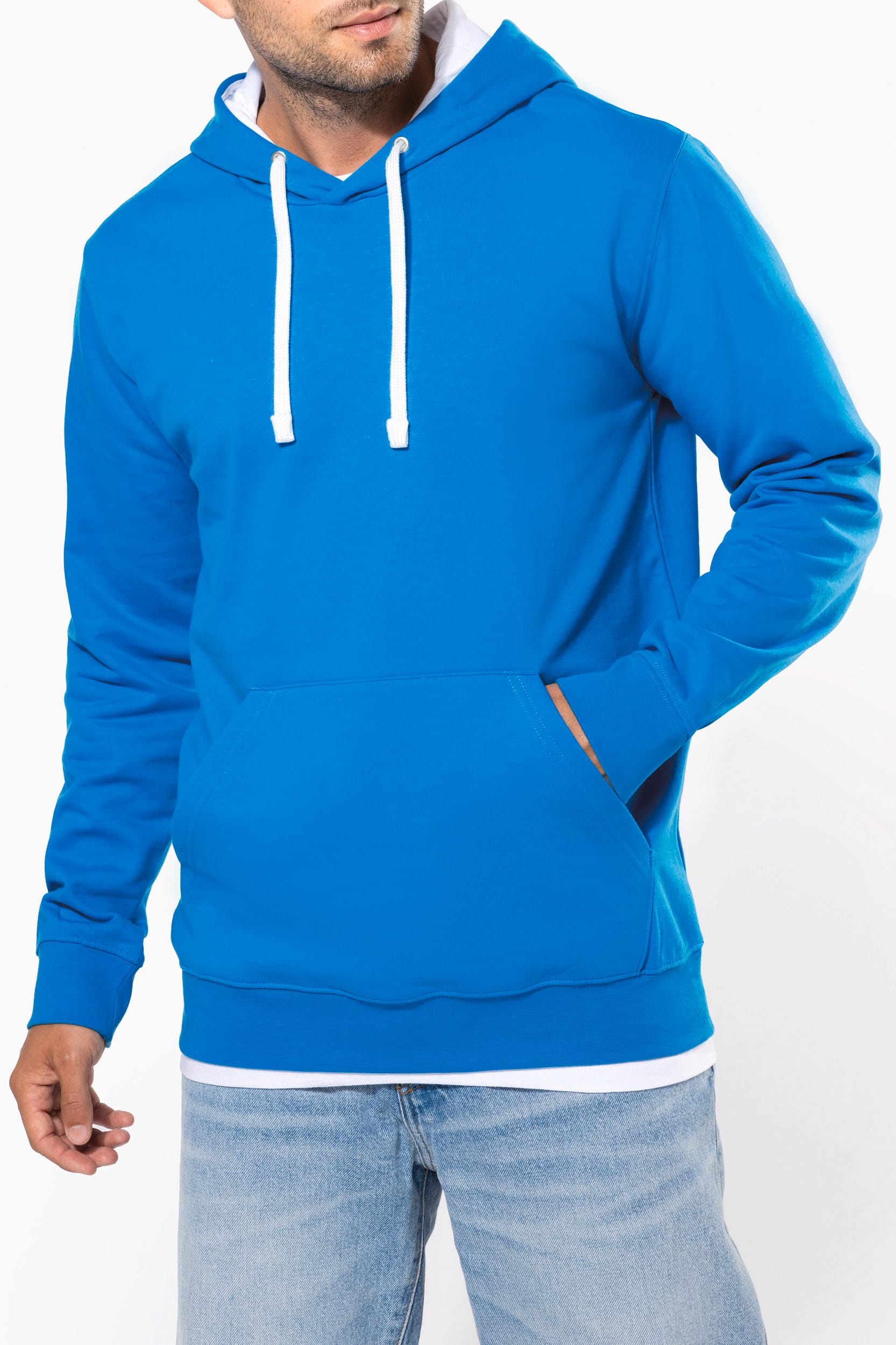 Sweat-shirt capuche contrastée homme