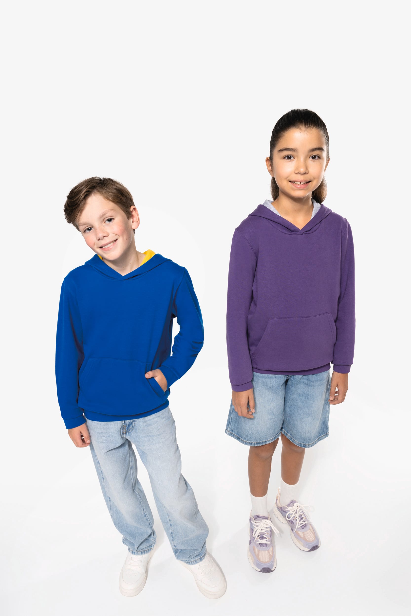 Sweat-shirt capuche contrastée enfant