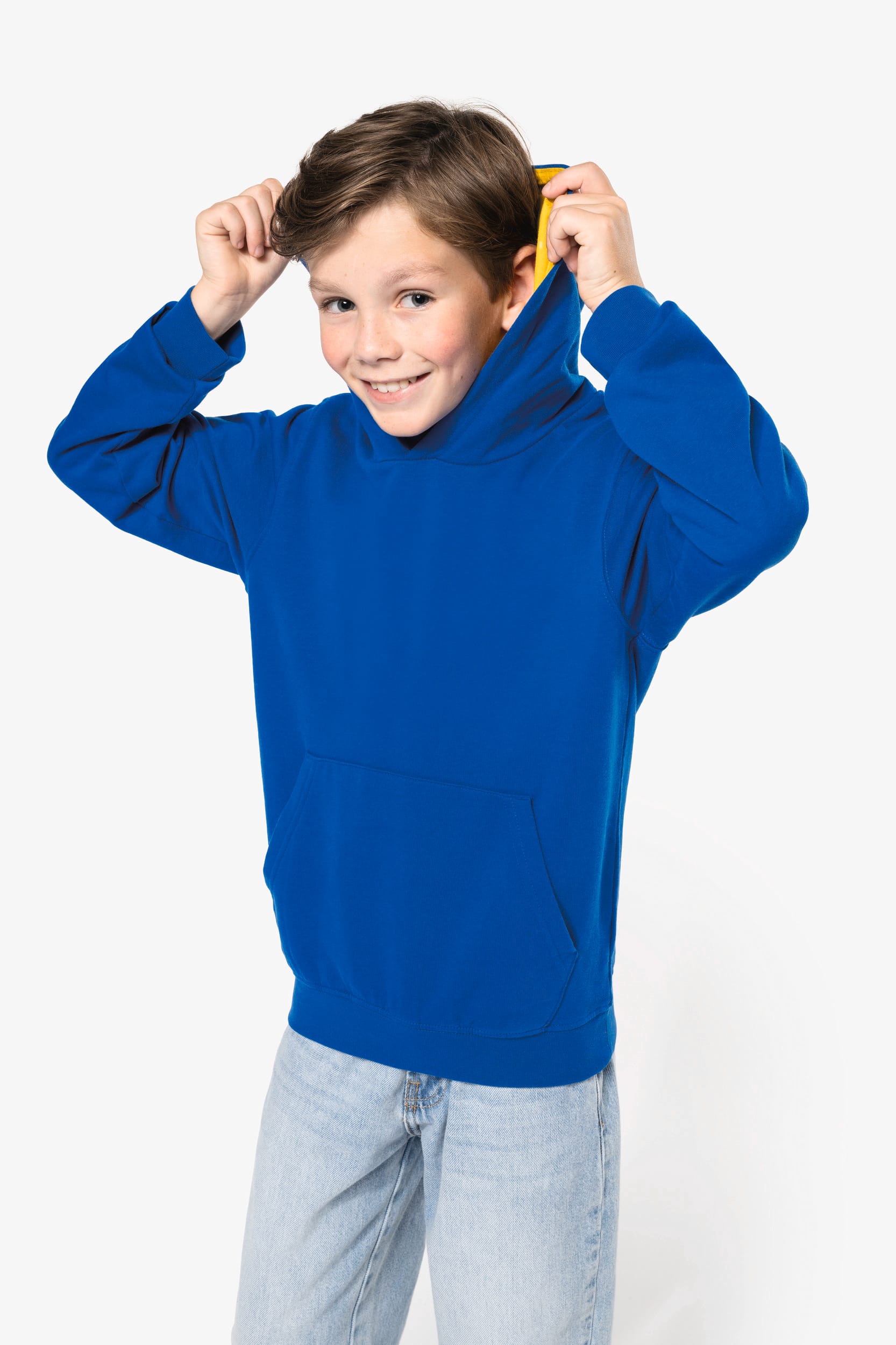 Sweat-shirt capuche contrastée enfant