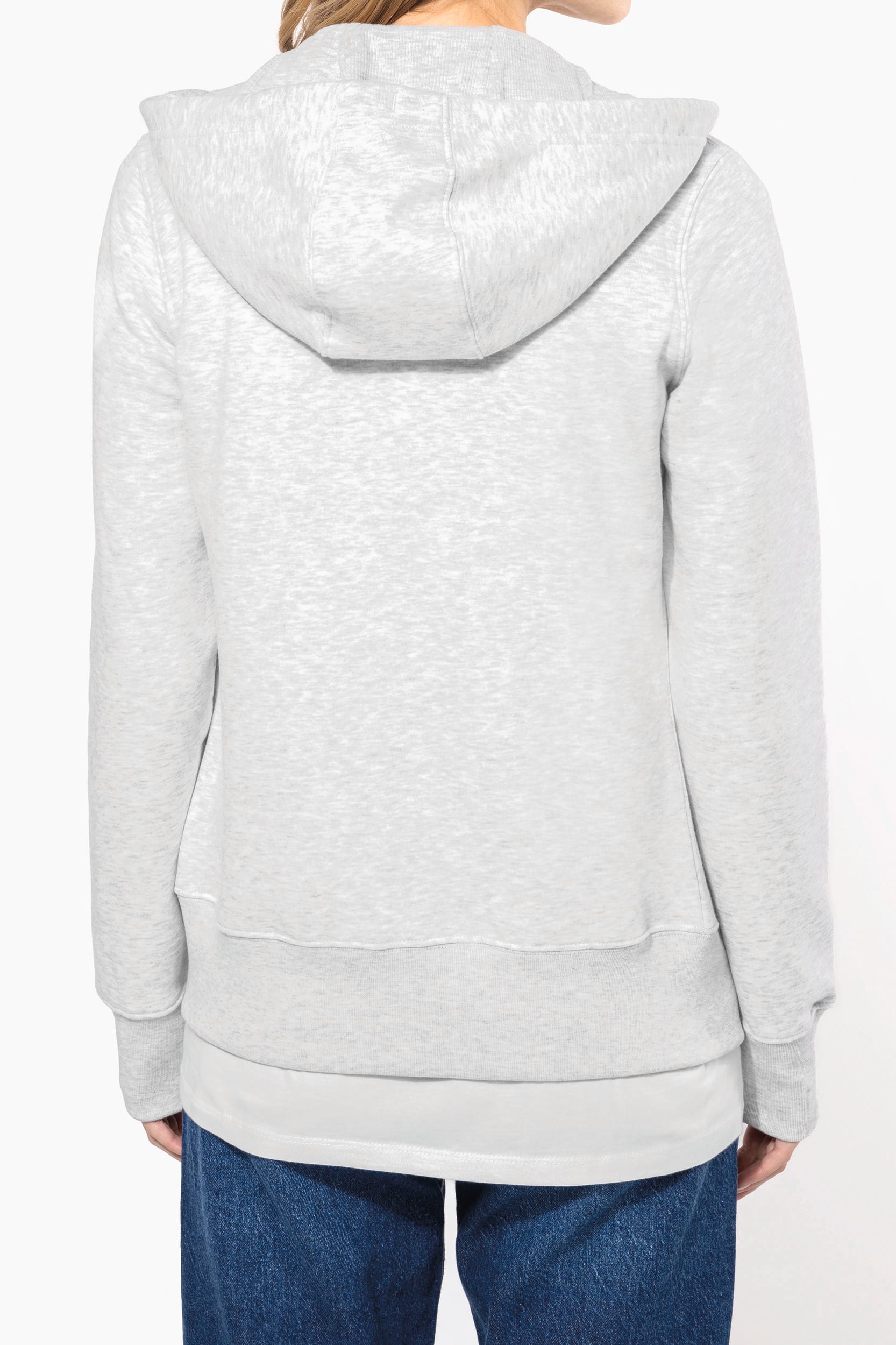 Sweat-shirt zippé capuche femme