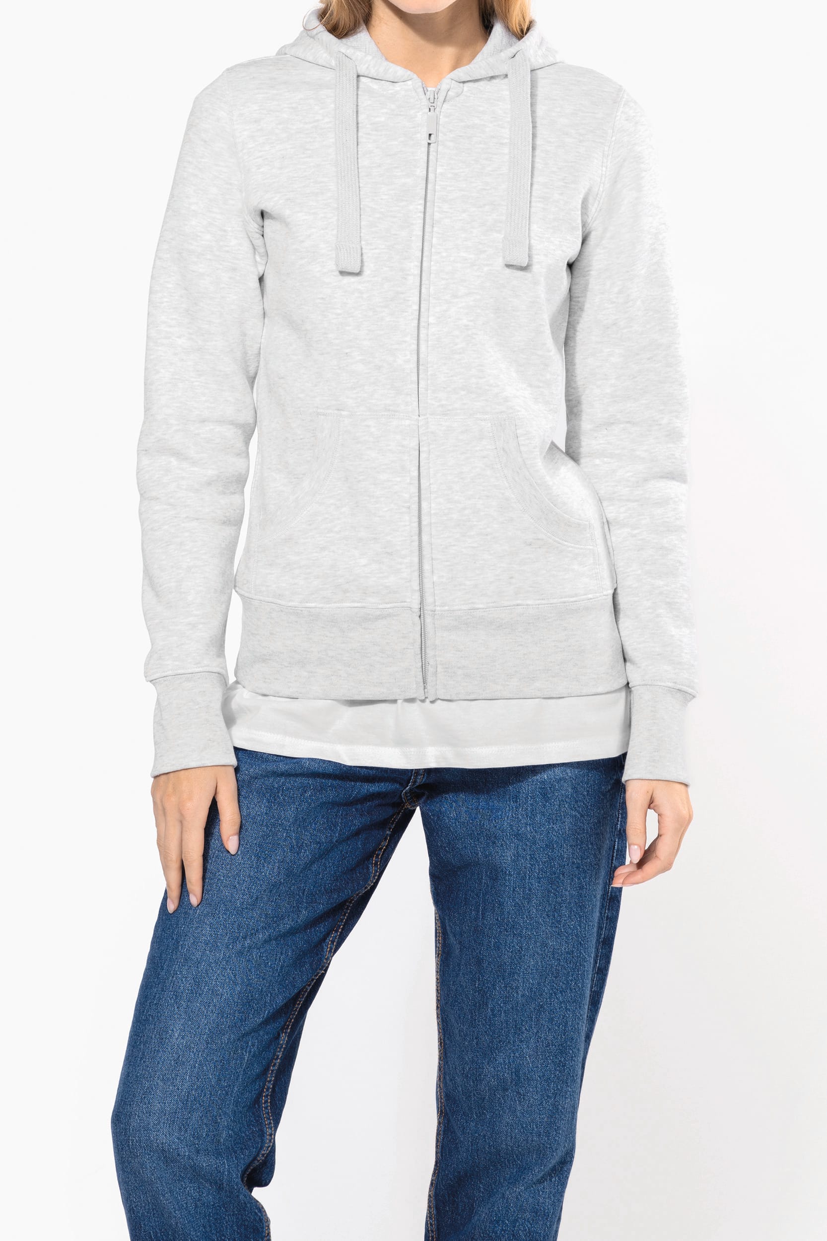 Sweat-shirt zippé capuche femme