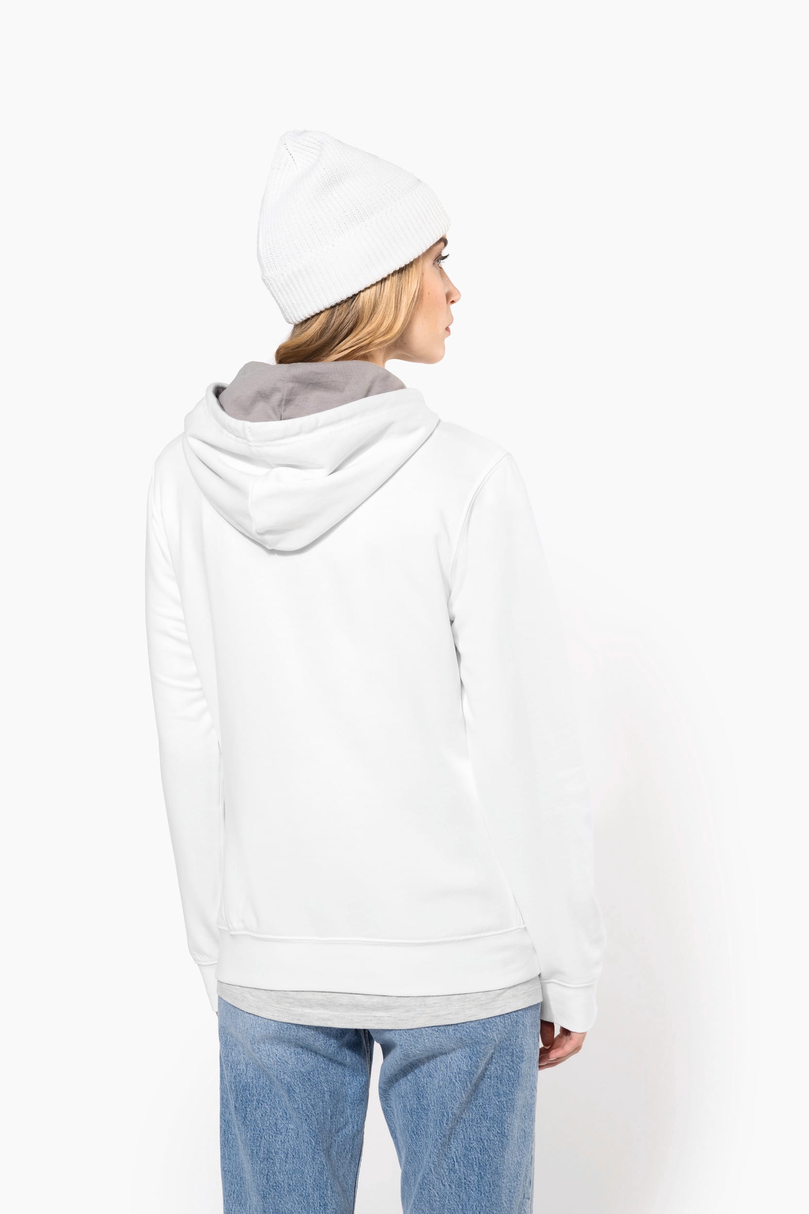Sweat-shirt capuche contrastée femme - Image 2
