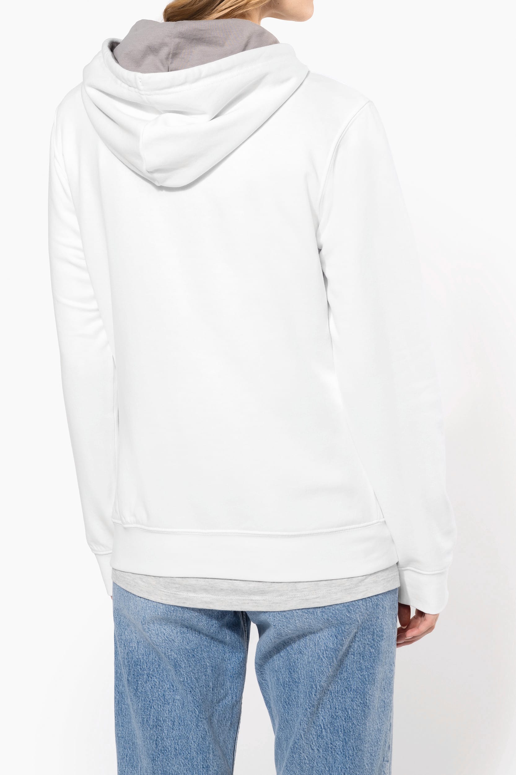Sweat-shirt capuche contrastée femme