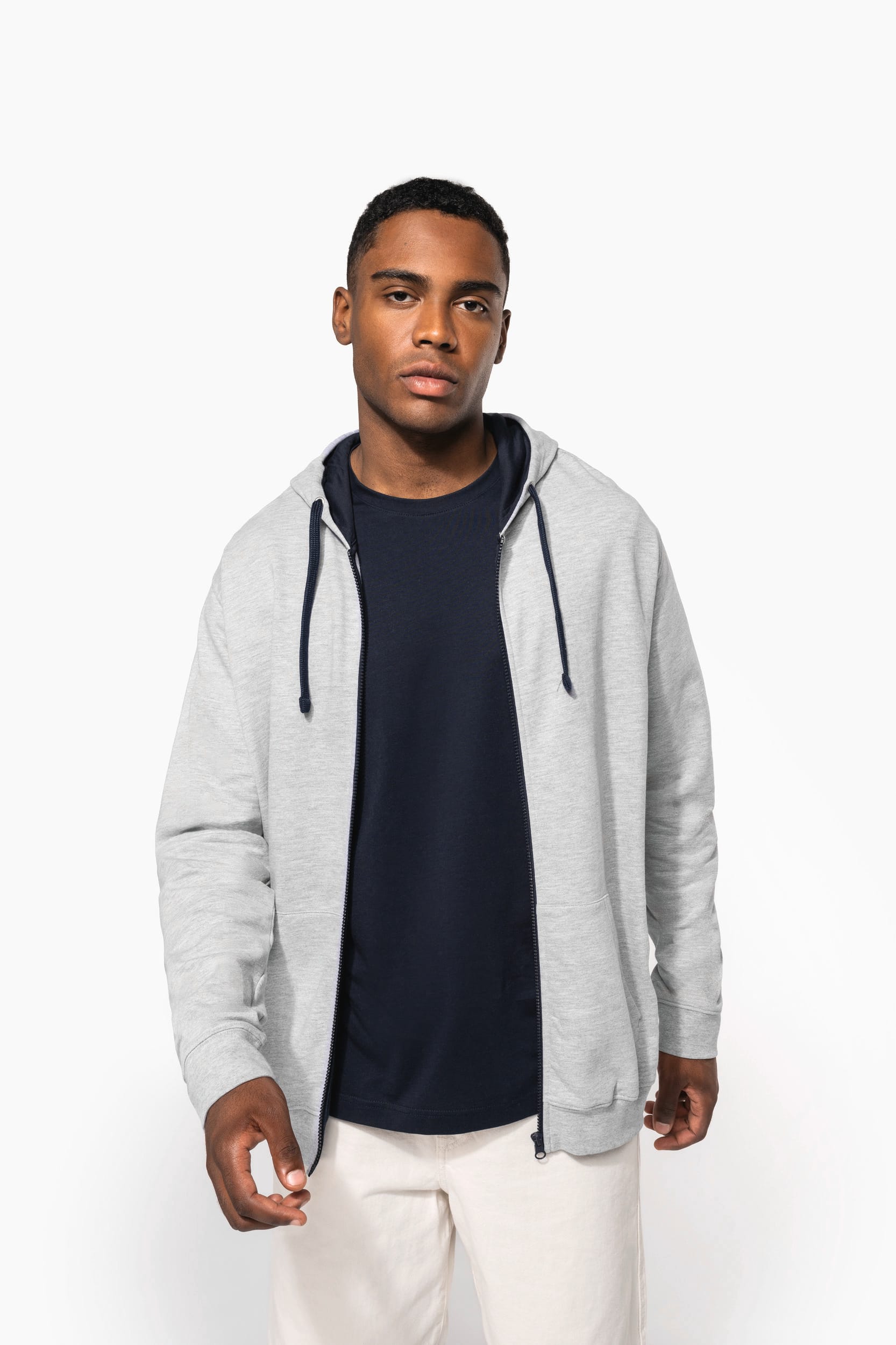 Sweat-shirt zippé capuche contrastée - Image 9