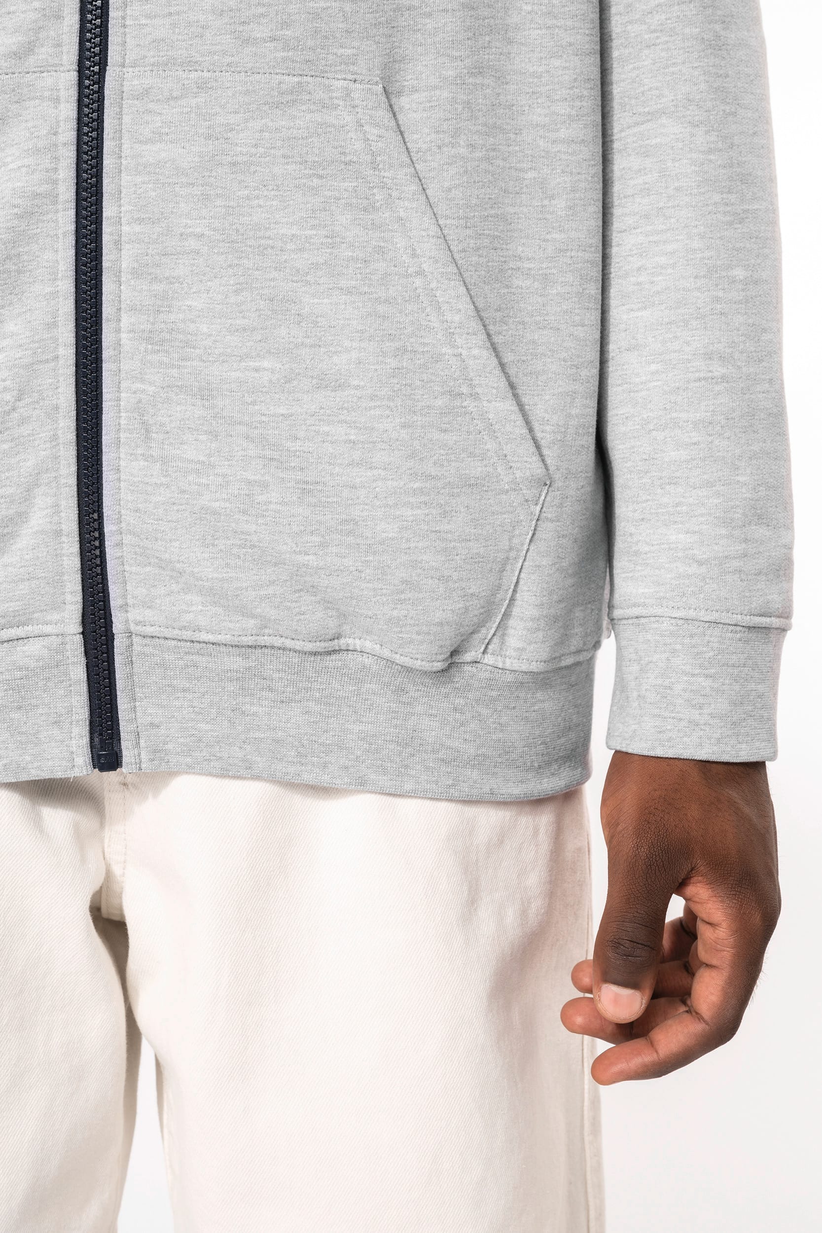 Sweat-shirt zippé capuche contrastée - Image 5