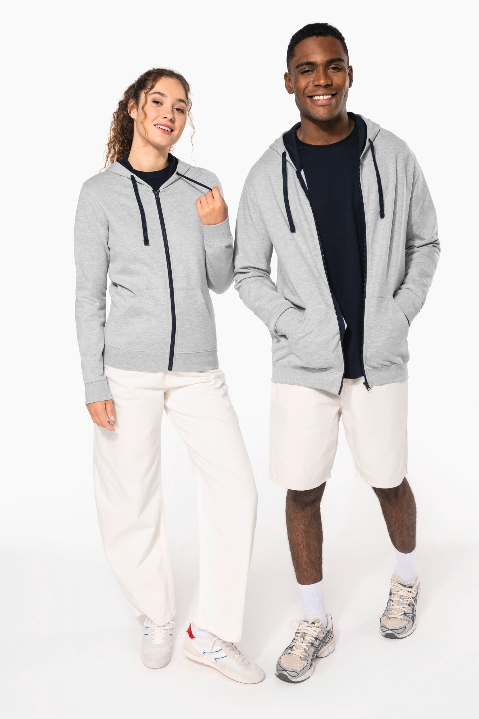 Sweat-shirt zippé capuche contrastée - Image 8