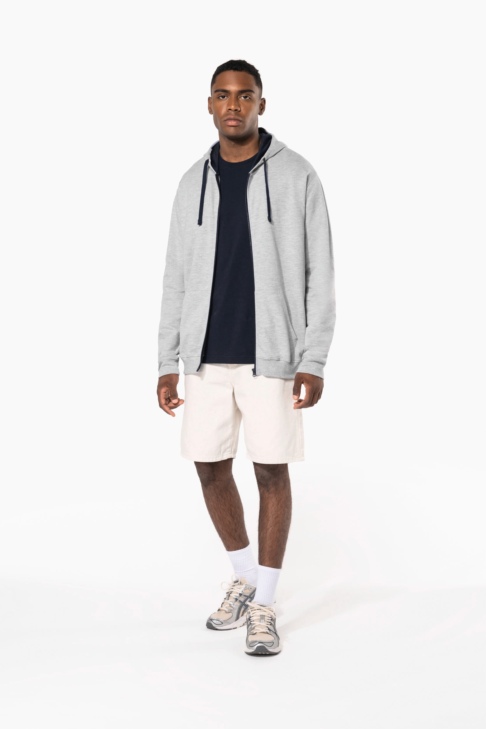 Sweat-shirt zippé capuche contrastée - Image 6