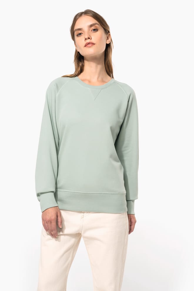 Ladies’ organic cotton crew neck raglan sleeve sweatshirt