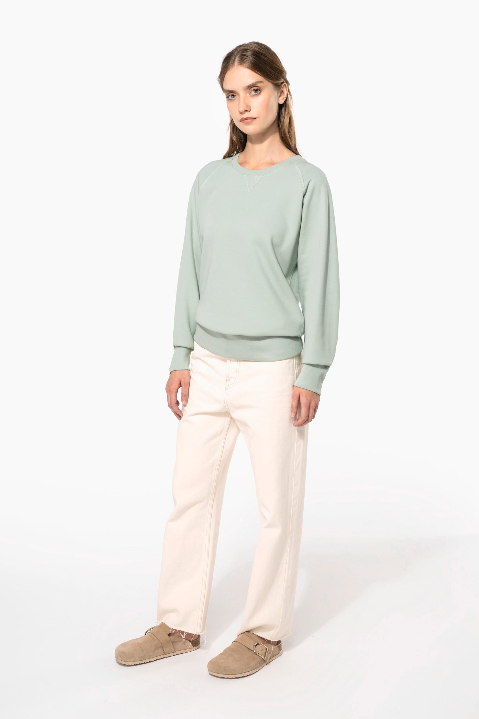 Sweat-shirt Bio col rond manches raglan femme - Image 10