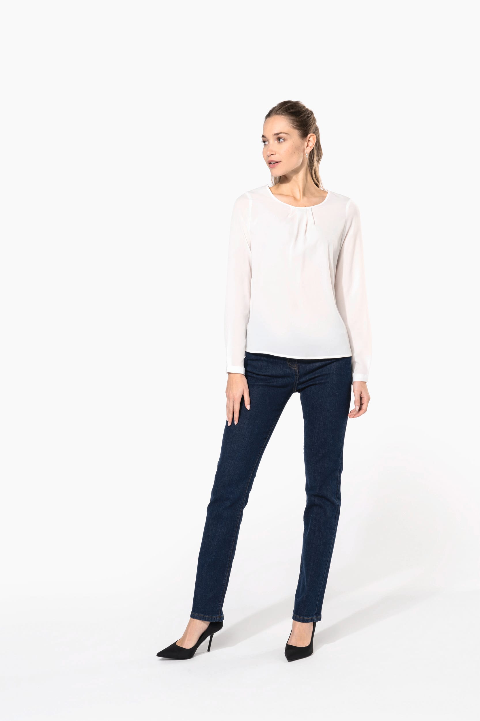 Blouse crêpe manches longues femme - Image 8