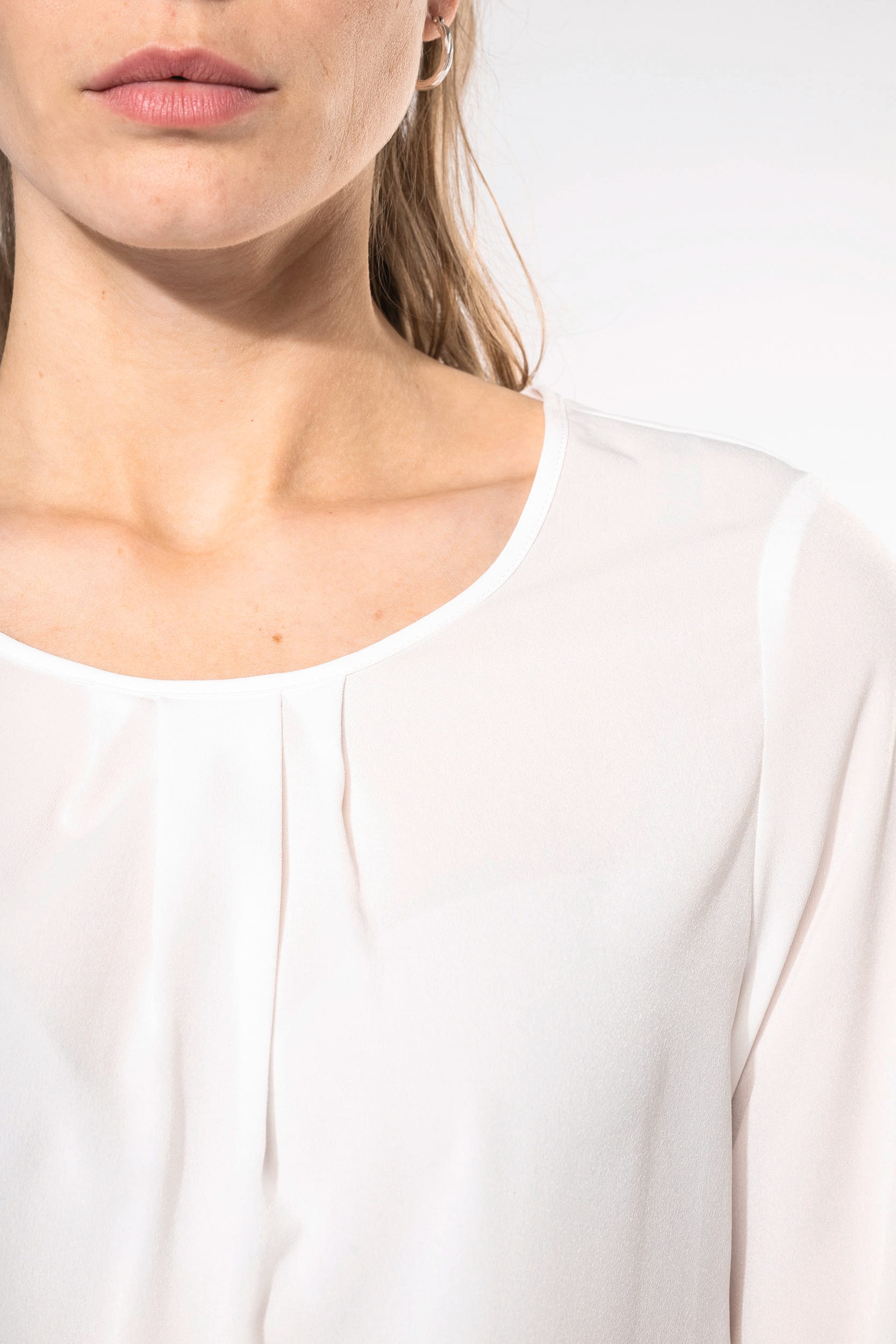 Blouse crêpe manches longues femme - Image 3