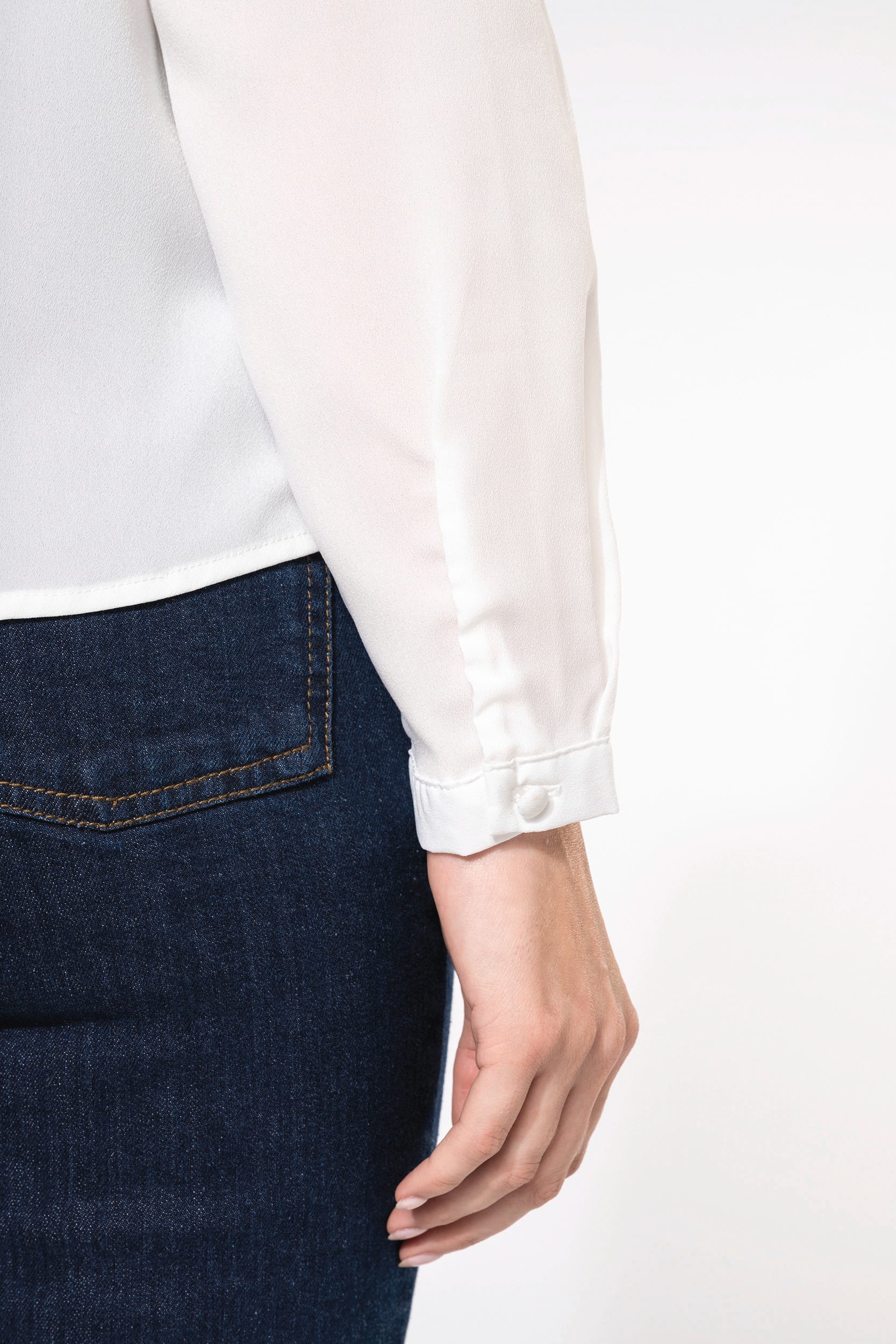 Blouse crêpe manches longues femme - Image 5