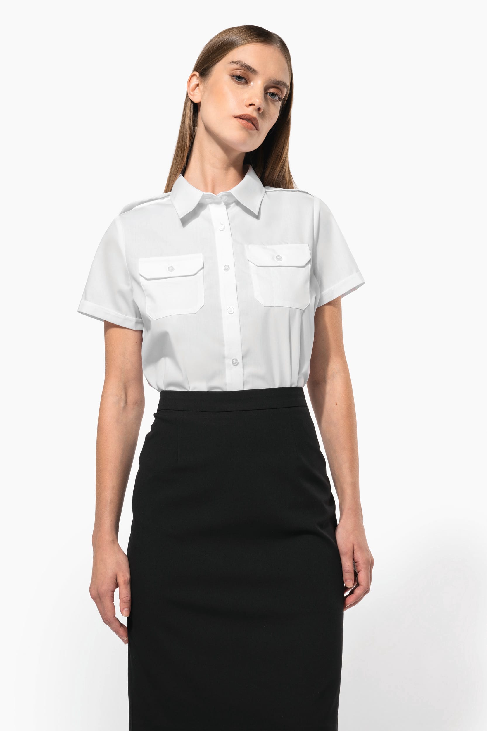 Chemise pilote manches courtes femme - Image 7