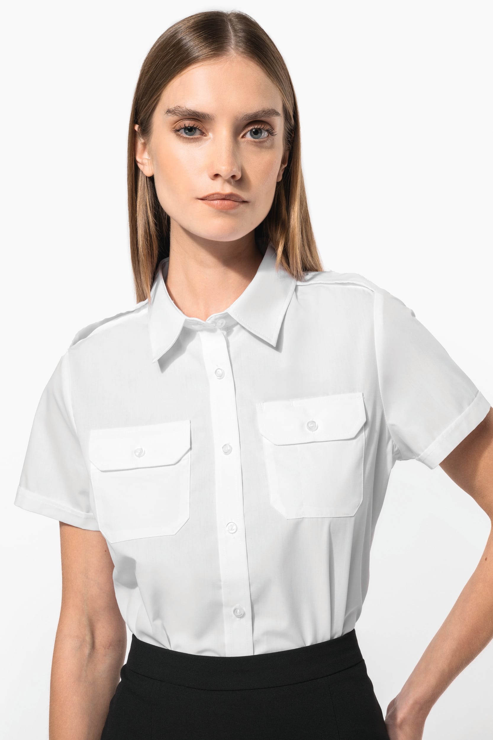 Chemise pilote manches courtes femme - Image 2