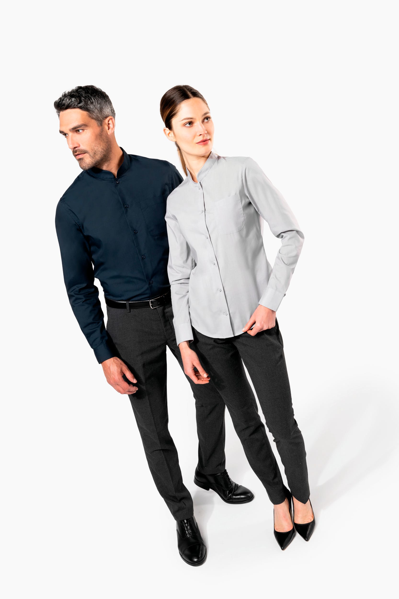 Ladies' long-sleeved mandarin collar shirt - Kariban