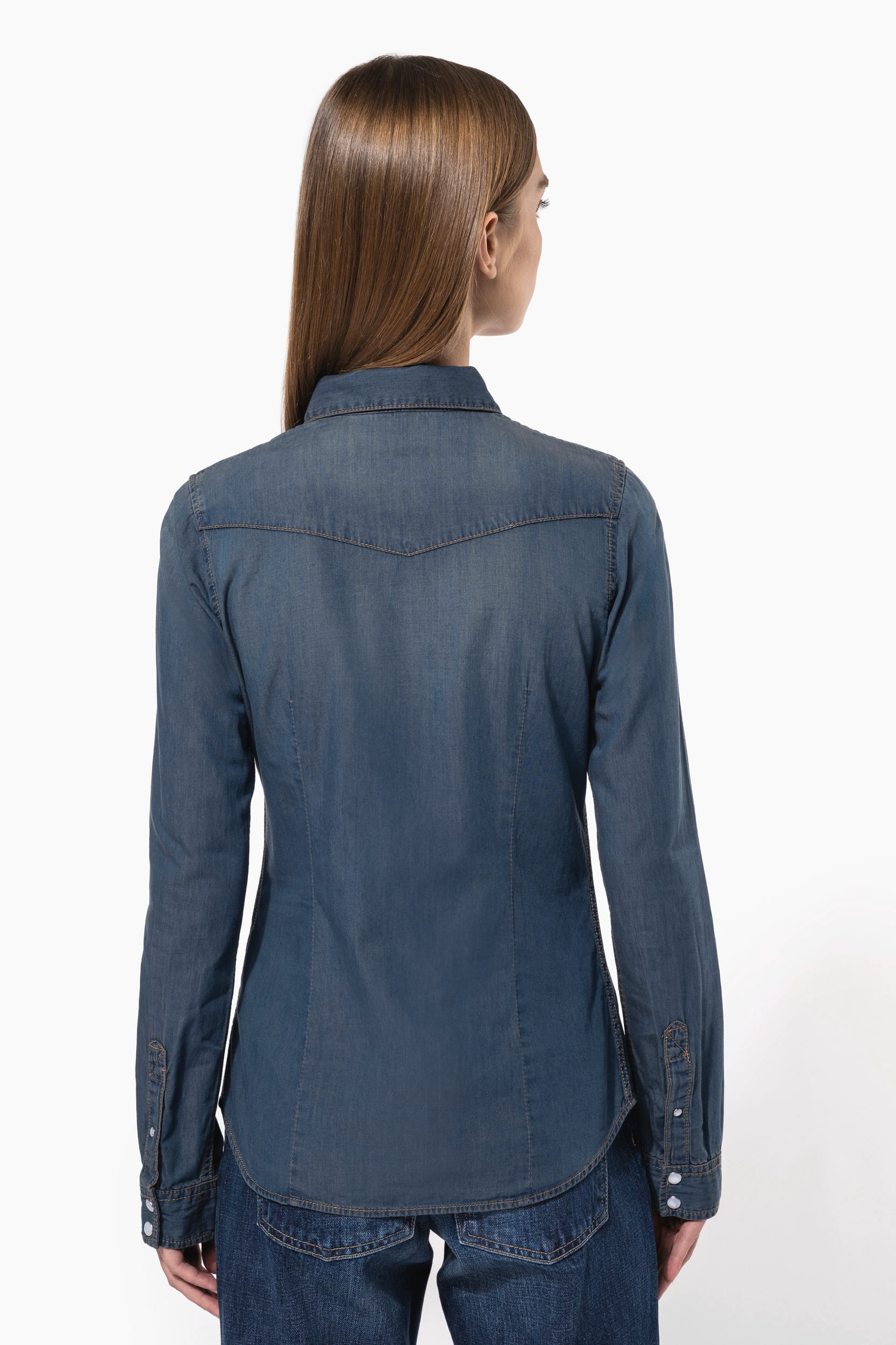Chemise denim manches longues femme - Image 2