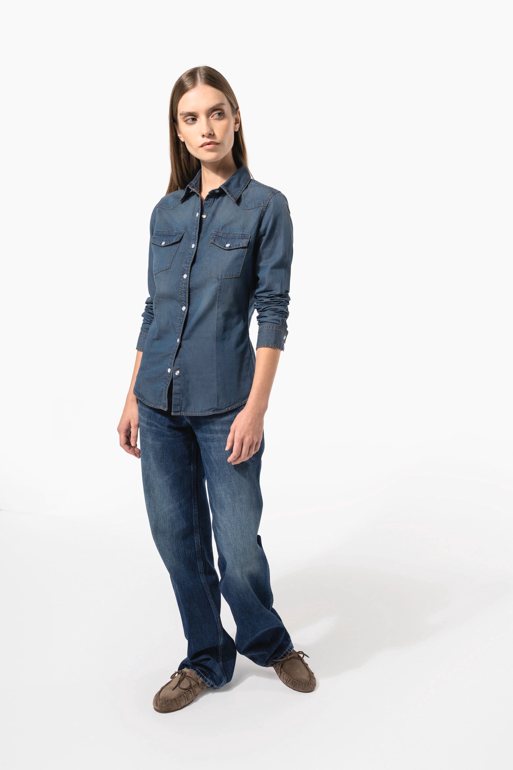 Chemise denim manches longues femme - Image 7
