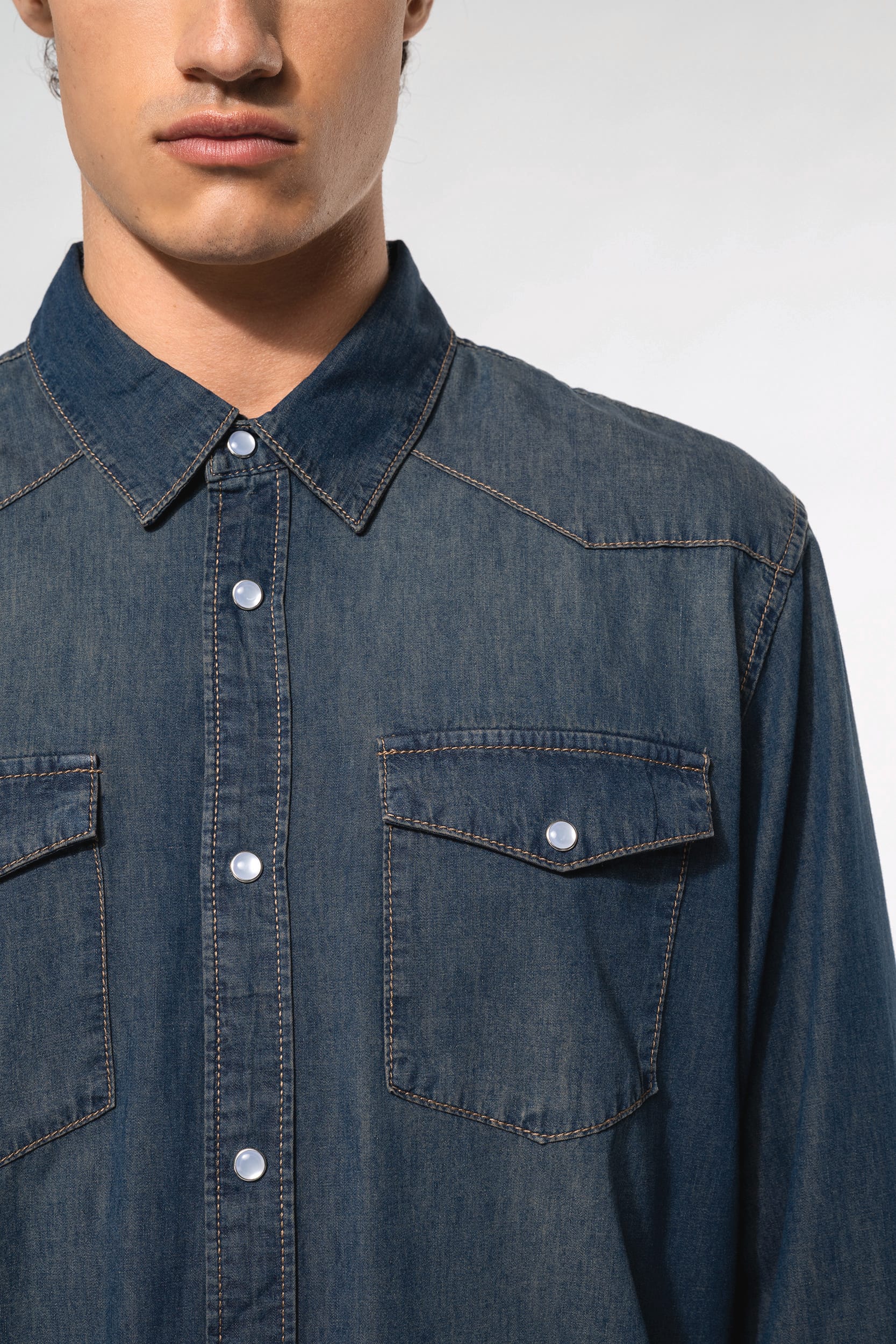Chemise denim manches longues - Image 3