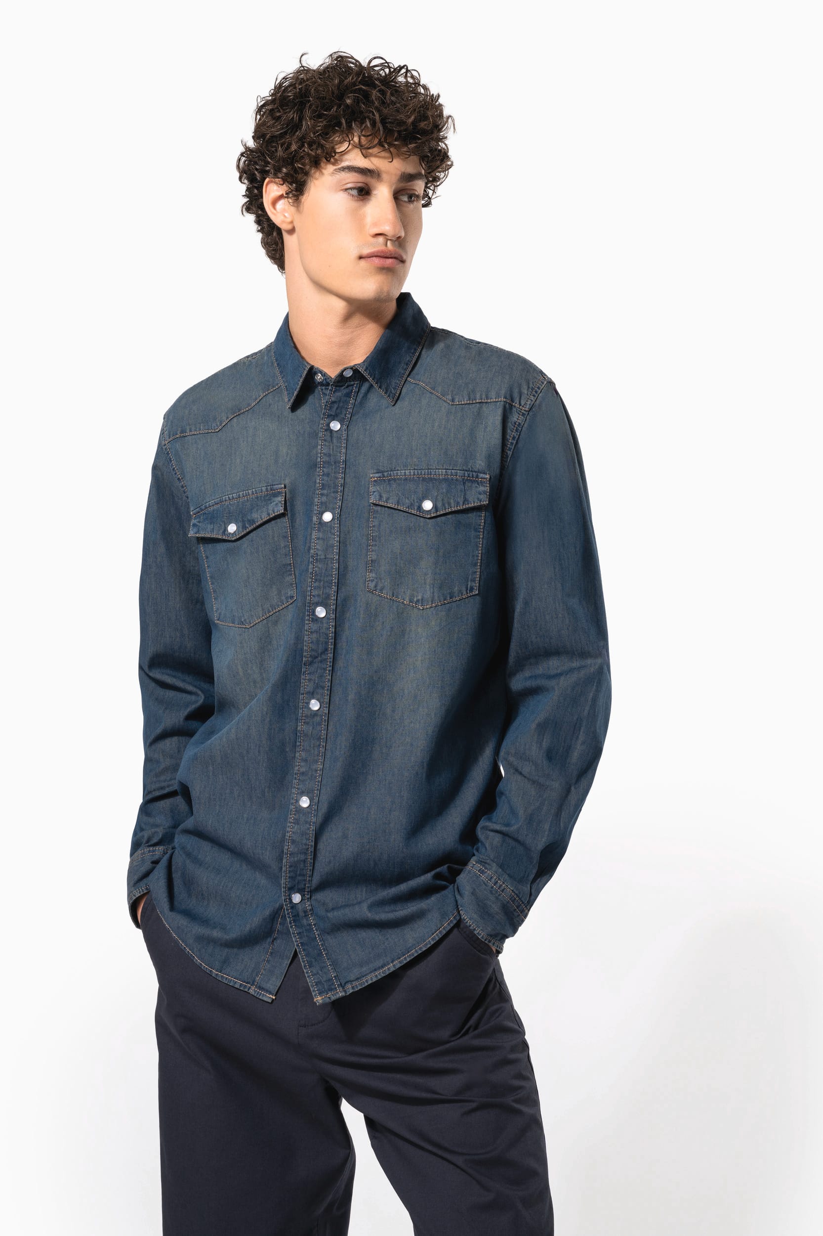 Chemise denim manches longues - Image 10