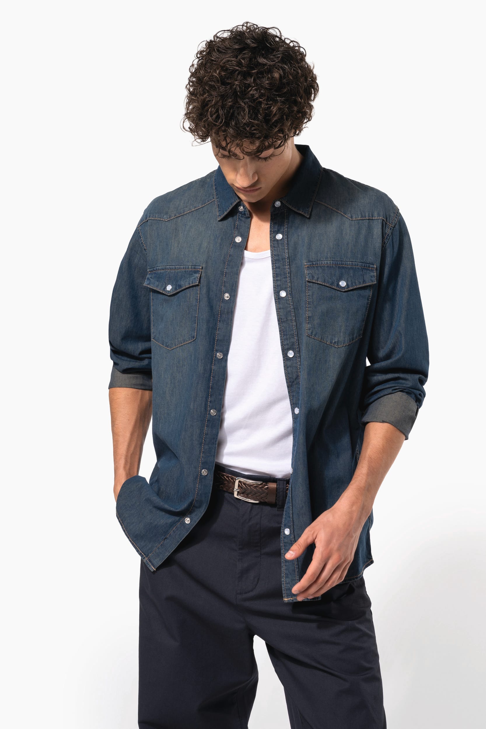 Chemise denim manches longues - Image 14
