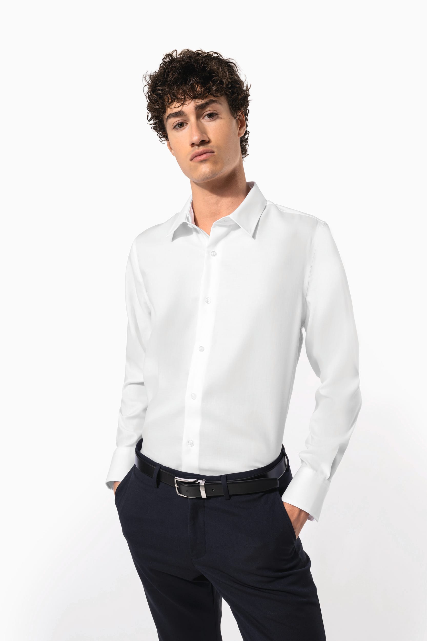Chemise ajustée manches longues sans repassage - Image 1