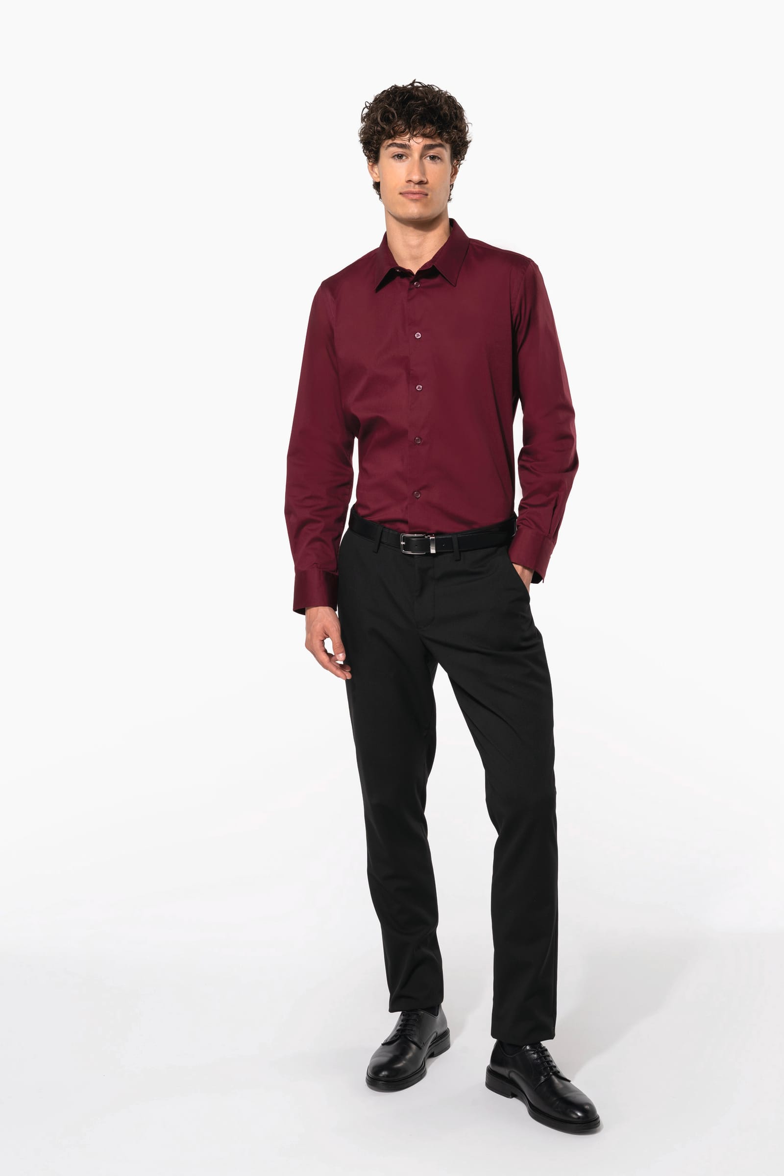 Heren stretch overhemd lange mouwen