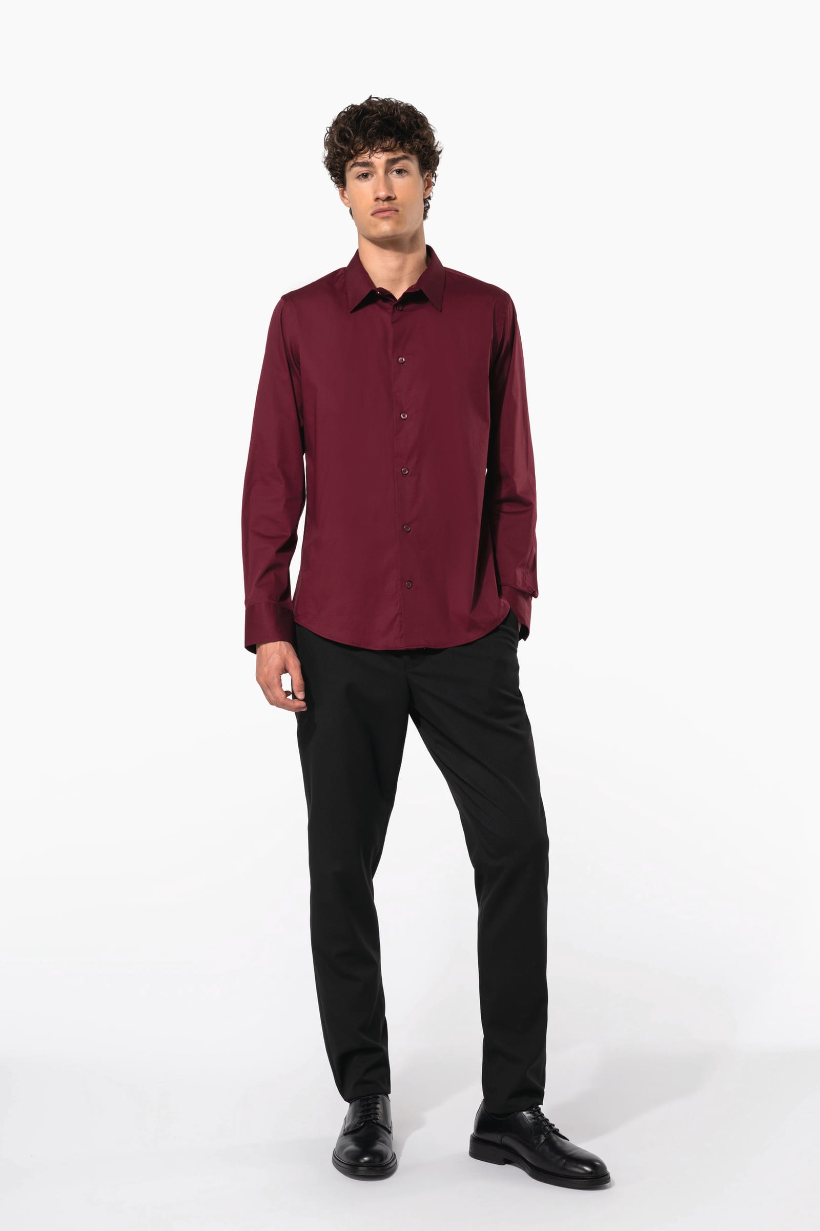 Heren stretch overhemd lange mouwen