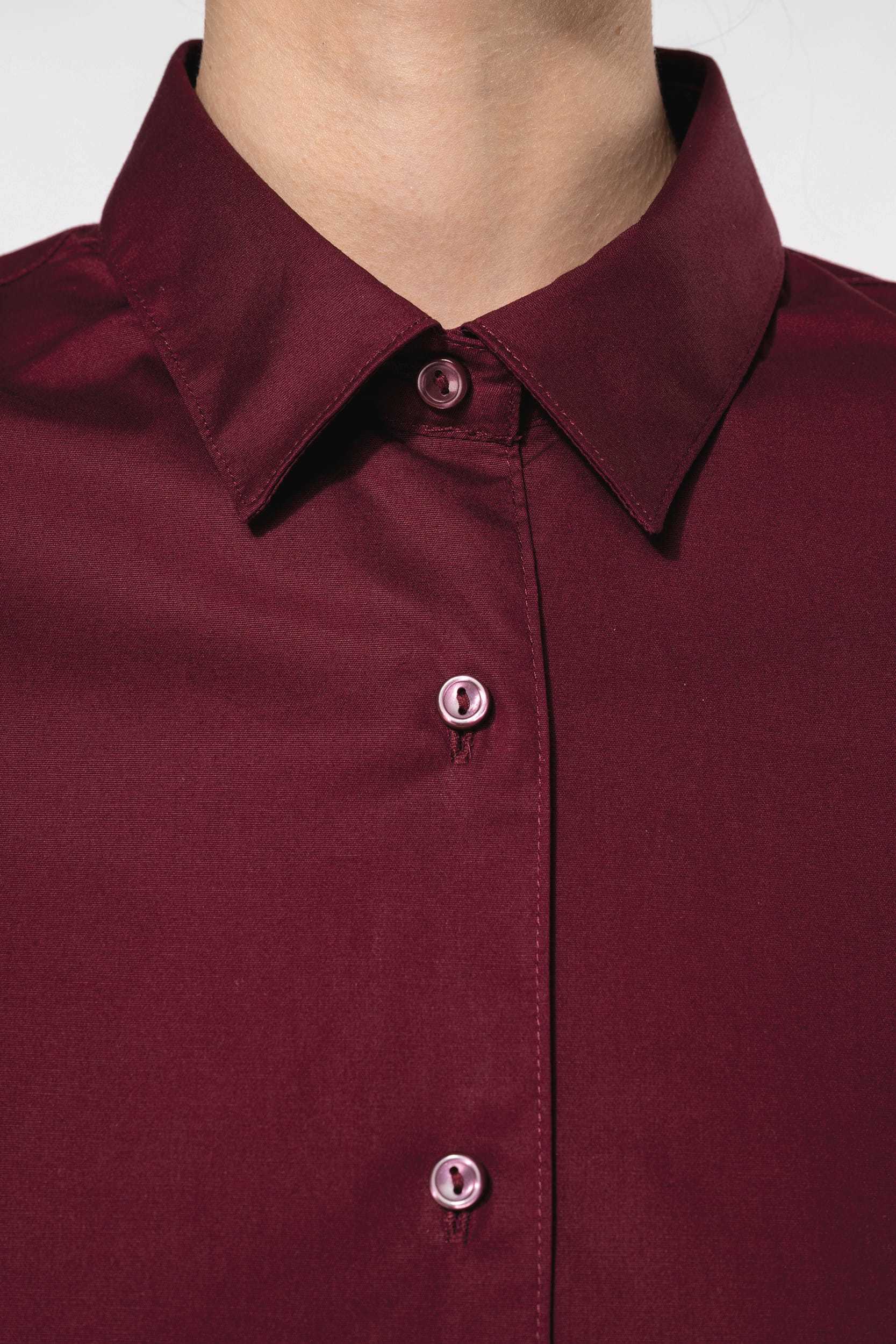 Chemise coton / élasthanne manches longues femme - Image 4