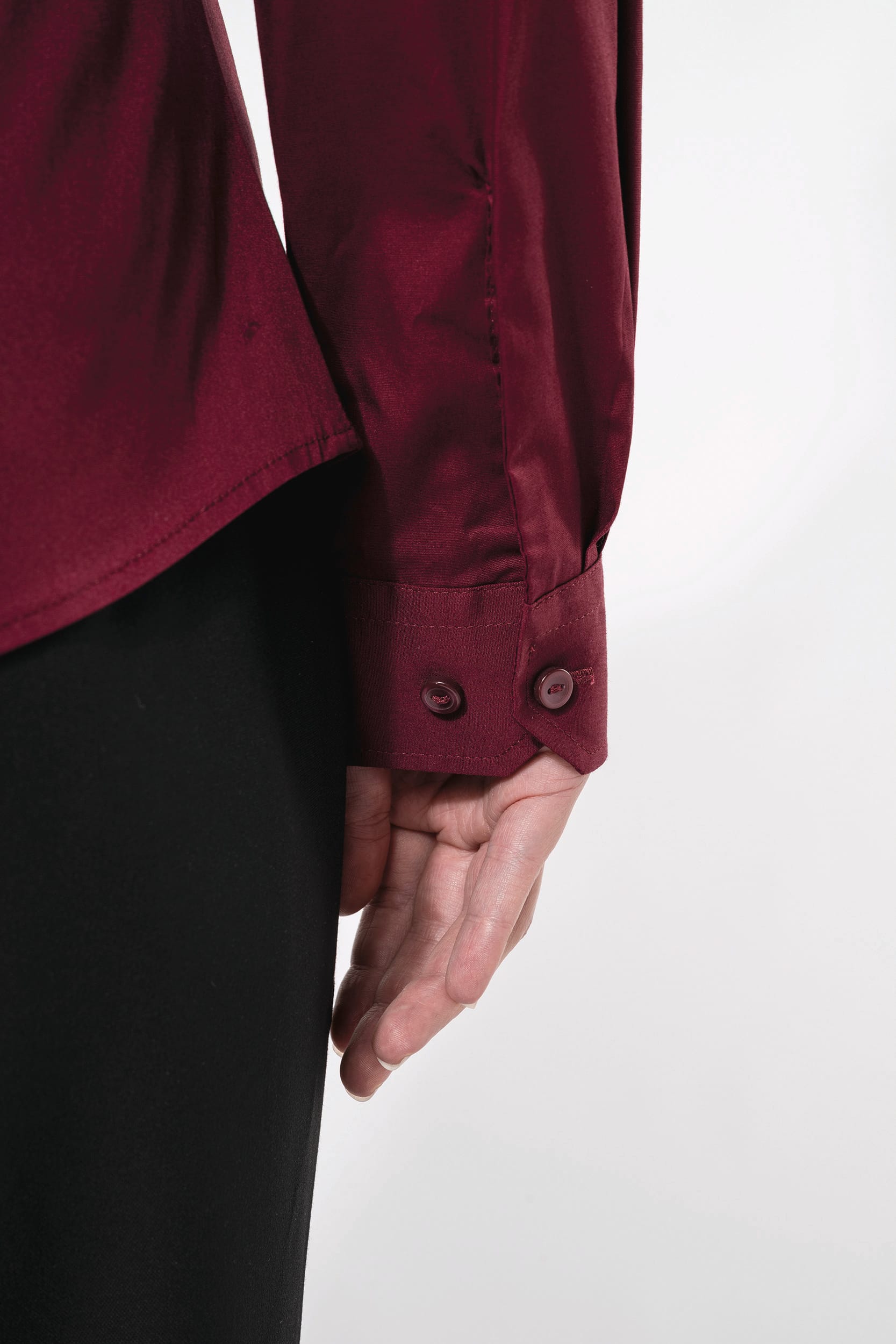 Chemise coton / élasthanne manches longues femme - Image 5