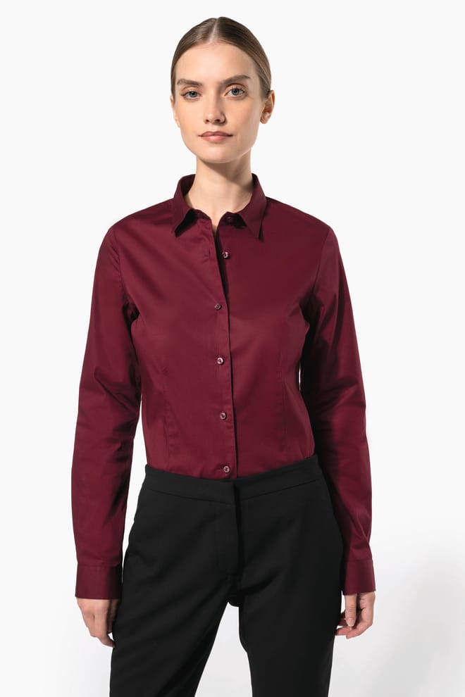 Ladies' long-sleeved stretch shirt