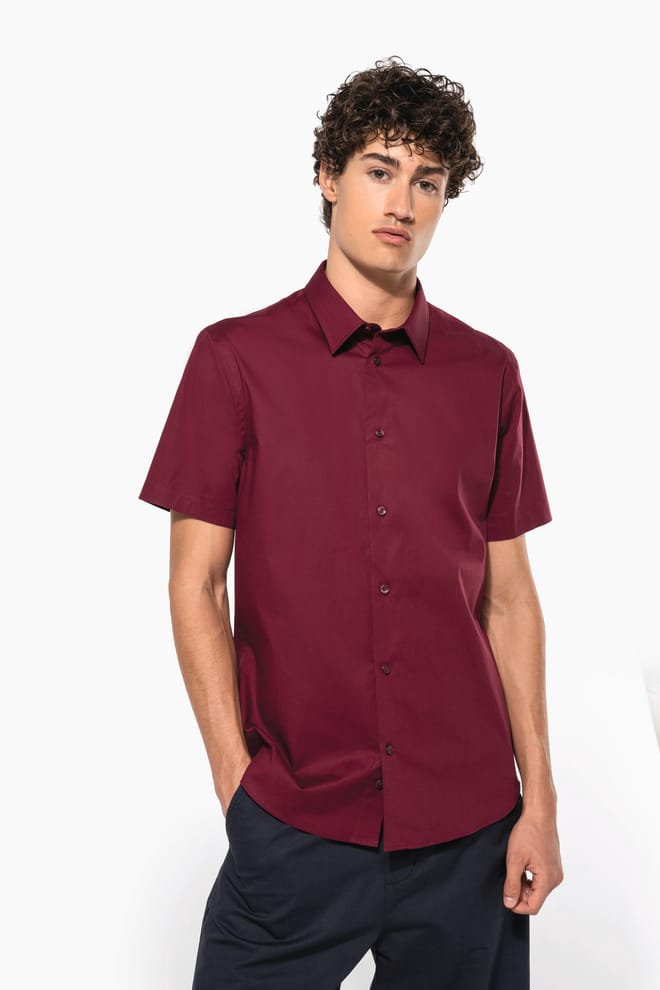 Cotton/elastane short-sleeved shirt