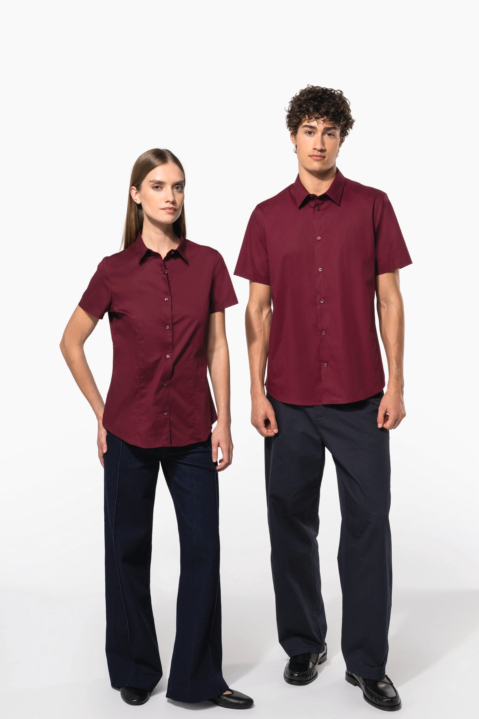 Chemise coton / élasthanne manches courtes femme - Image 6