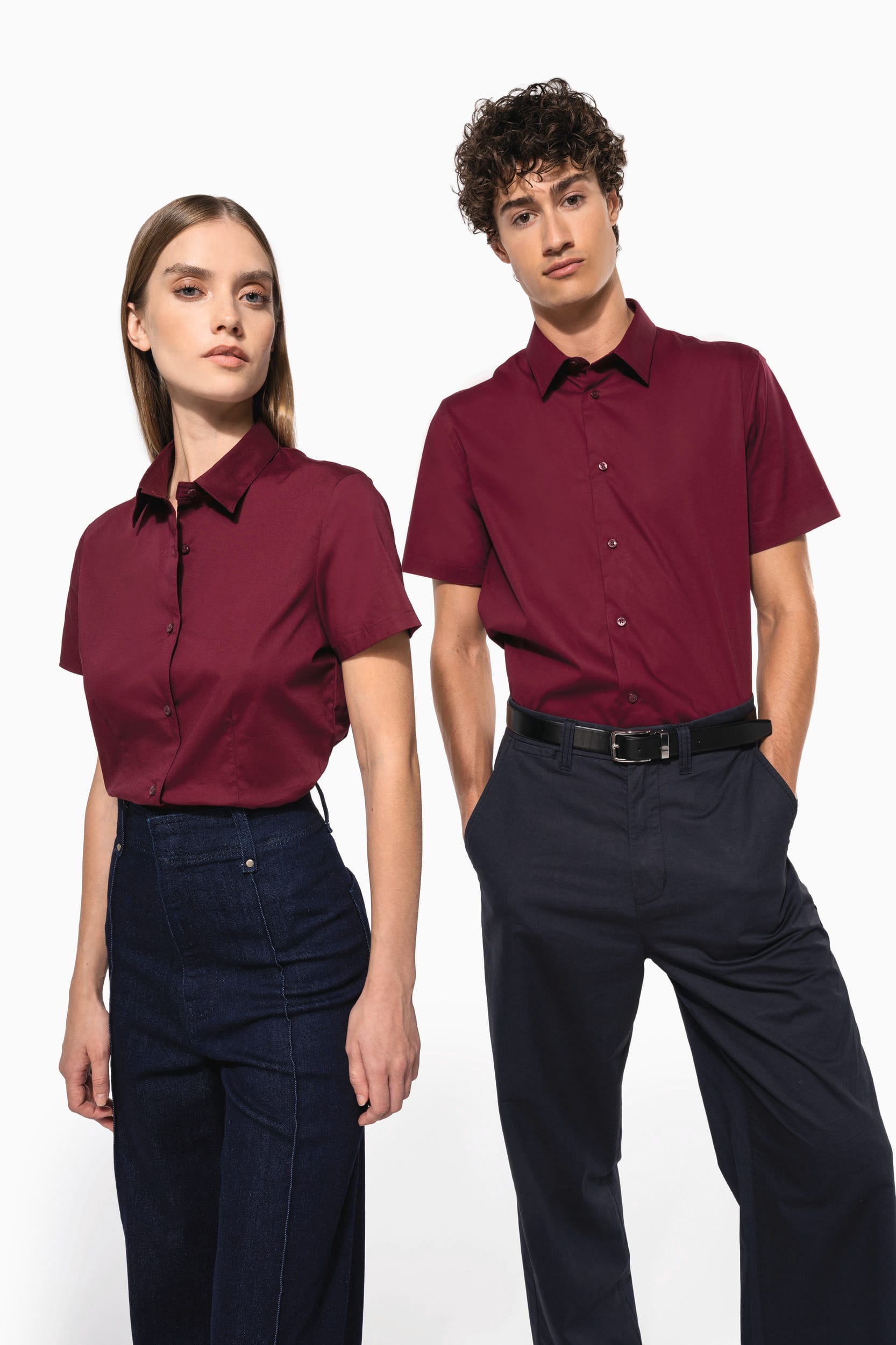 Chemise coton / élasthanne manches courtes femme - Image 8