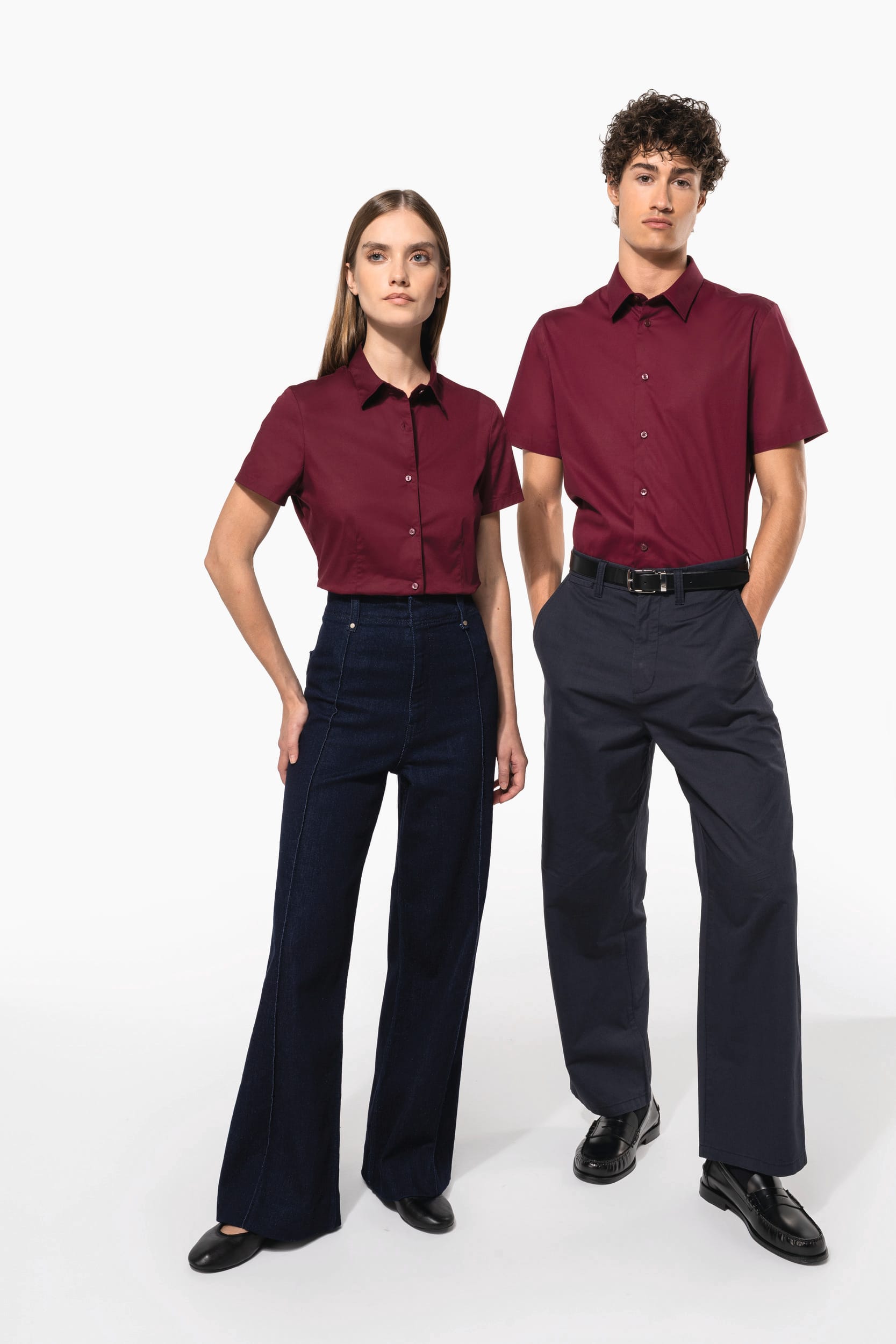 Chemise coton / élasthanne manches courtes femme - Image 9