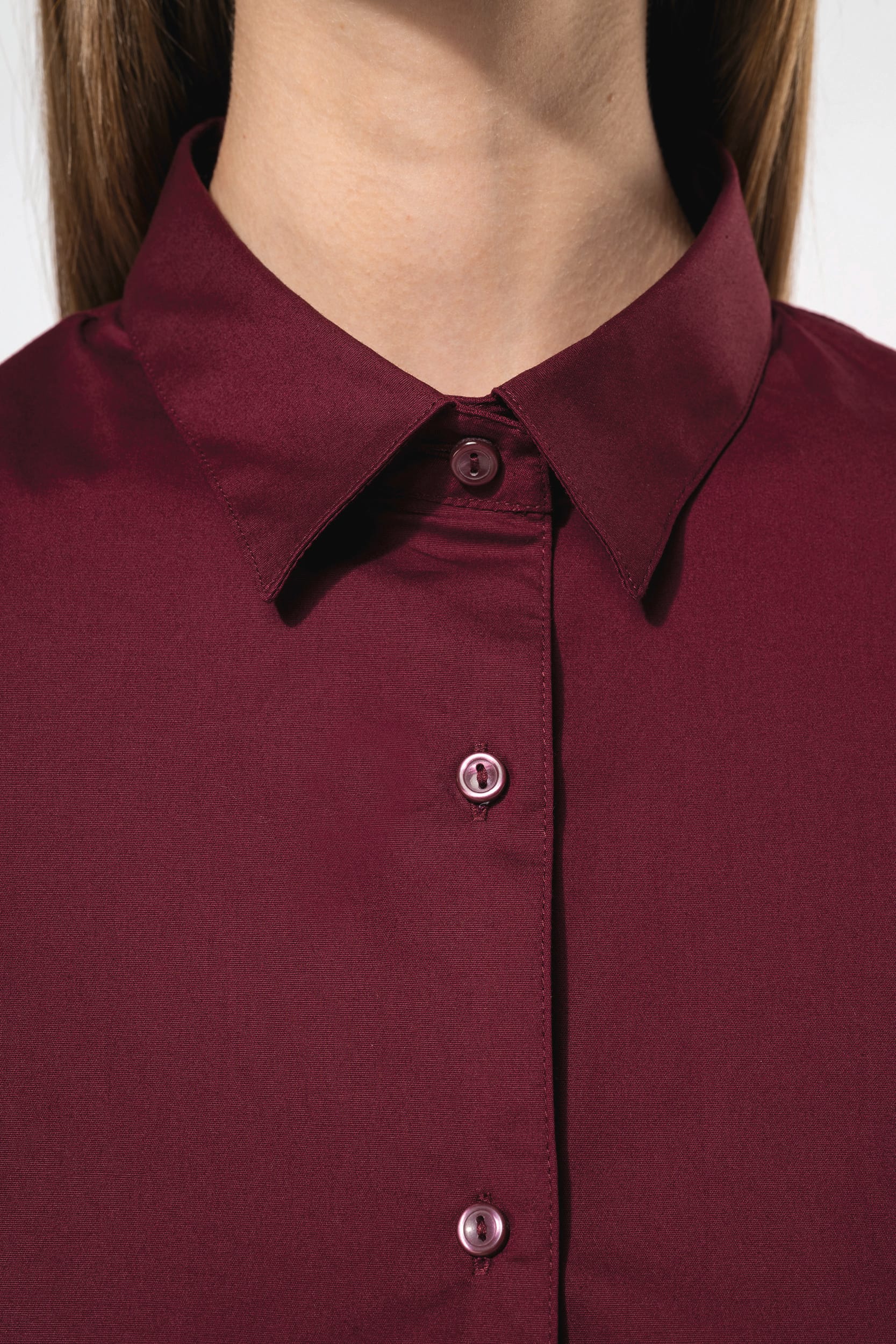 Chemise coton / élasthanne manches courtes femme - Image 4