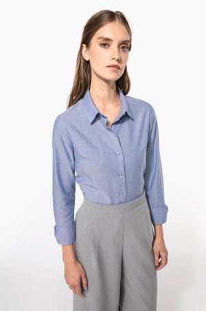 Dames Oxford blouse lange mouwen