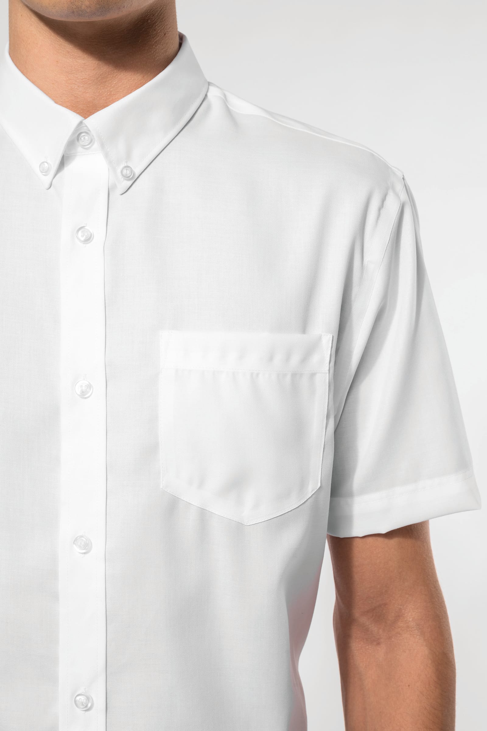 Heren non-iron micro sergé overhemd korte mouwen