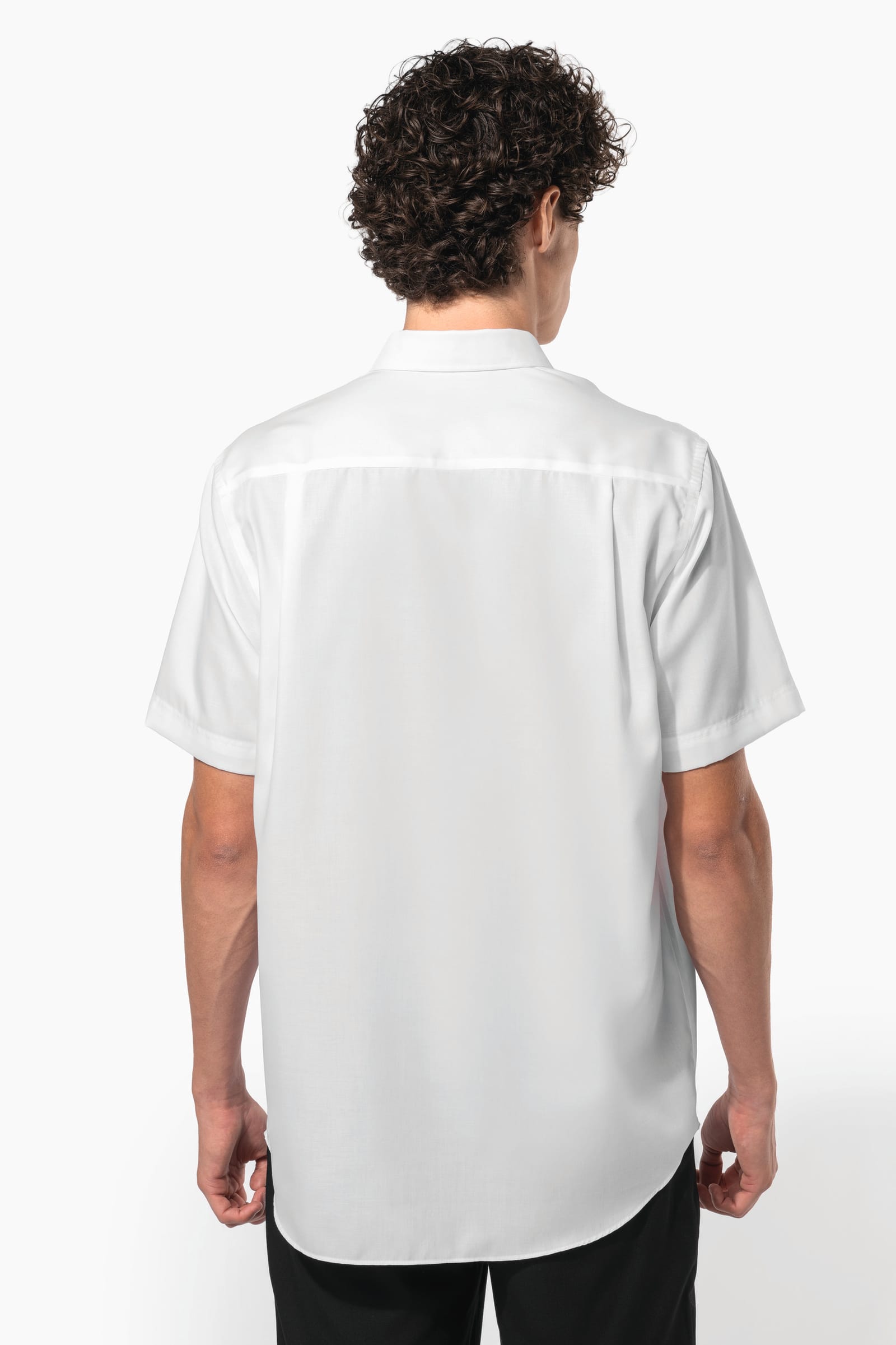 Heren non-iron micro sergé overhemd korte mouwen