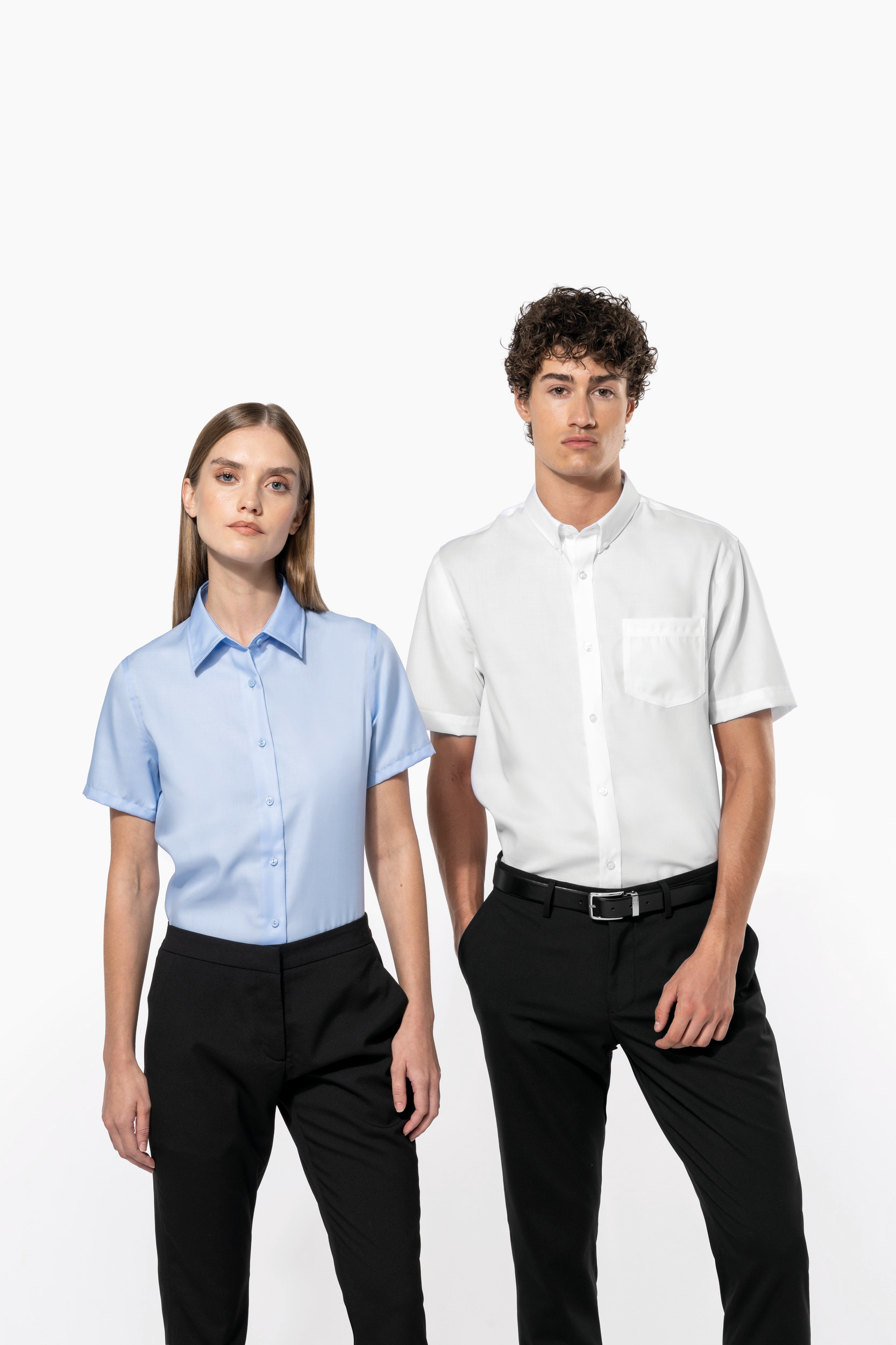 Dames non-iron blouse korte mouwen
