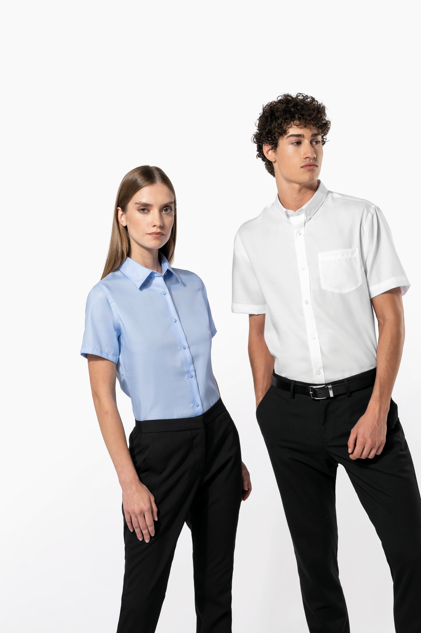 Dames non-iron blouse korte mouwen