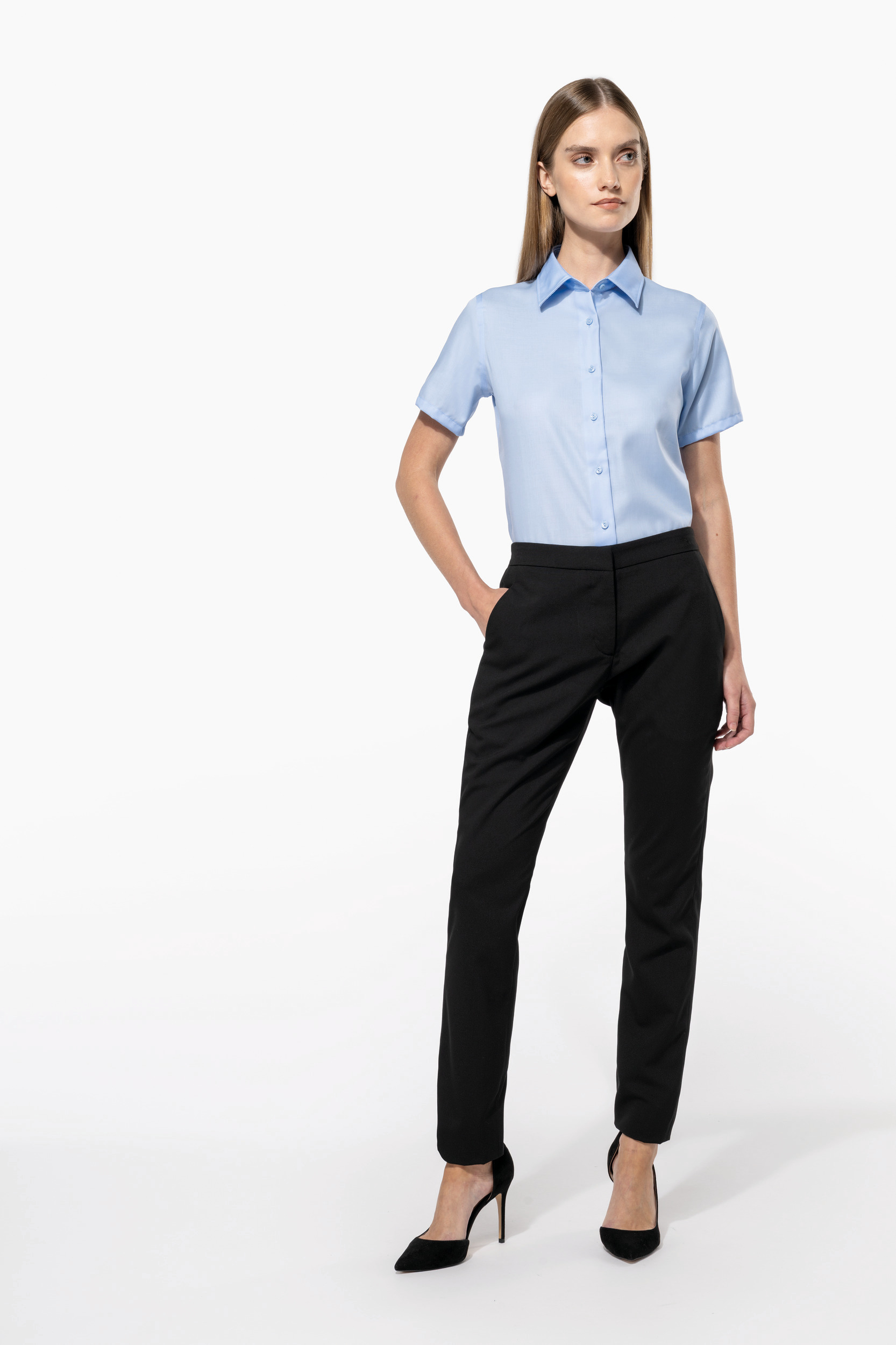Dames non-iron blouse korte mouwen