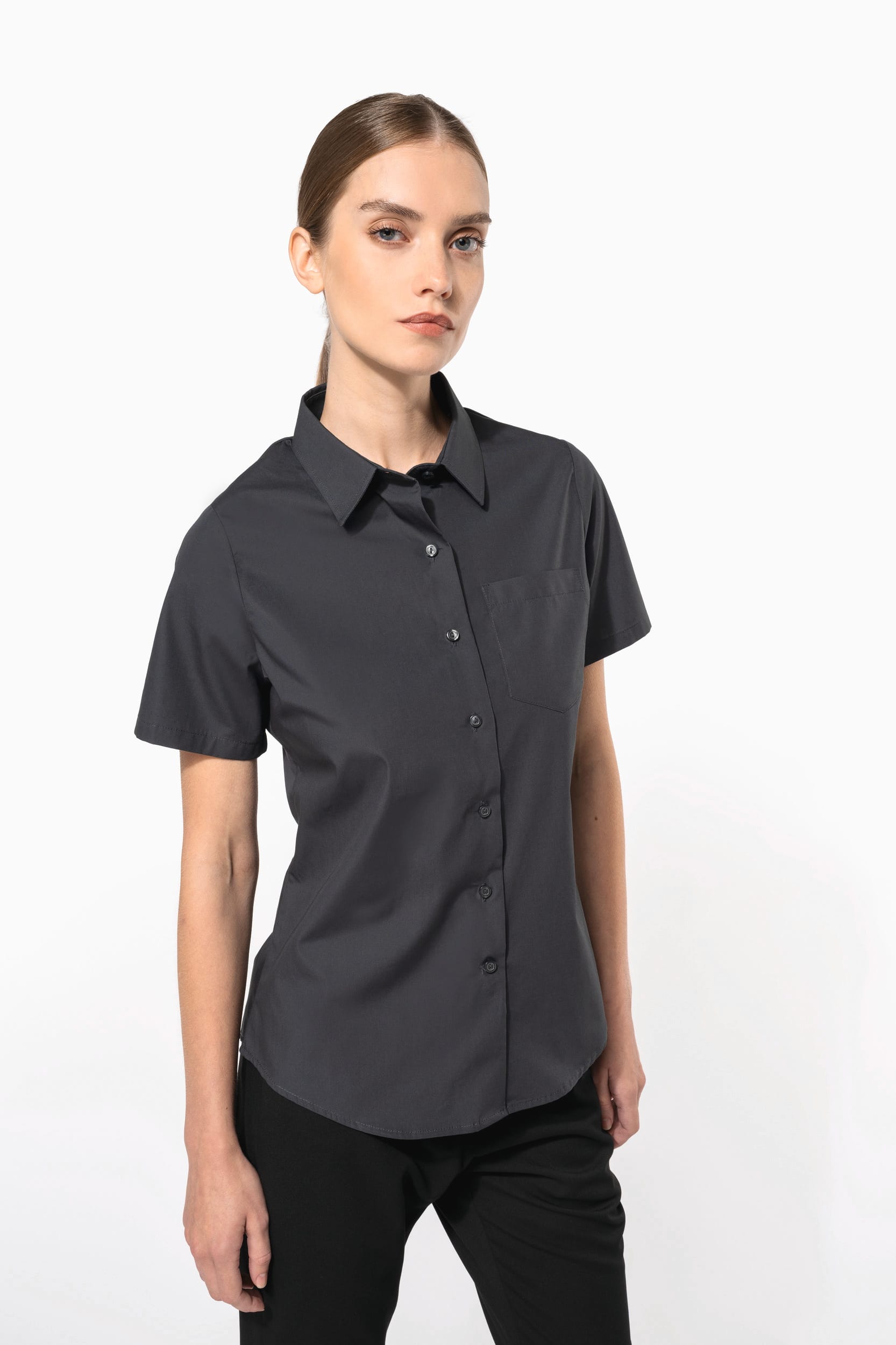Chemise popeline manches courtes femme - Image 2