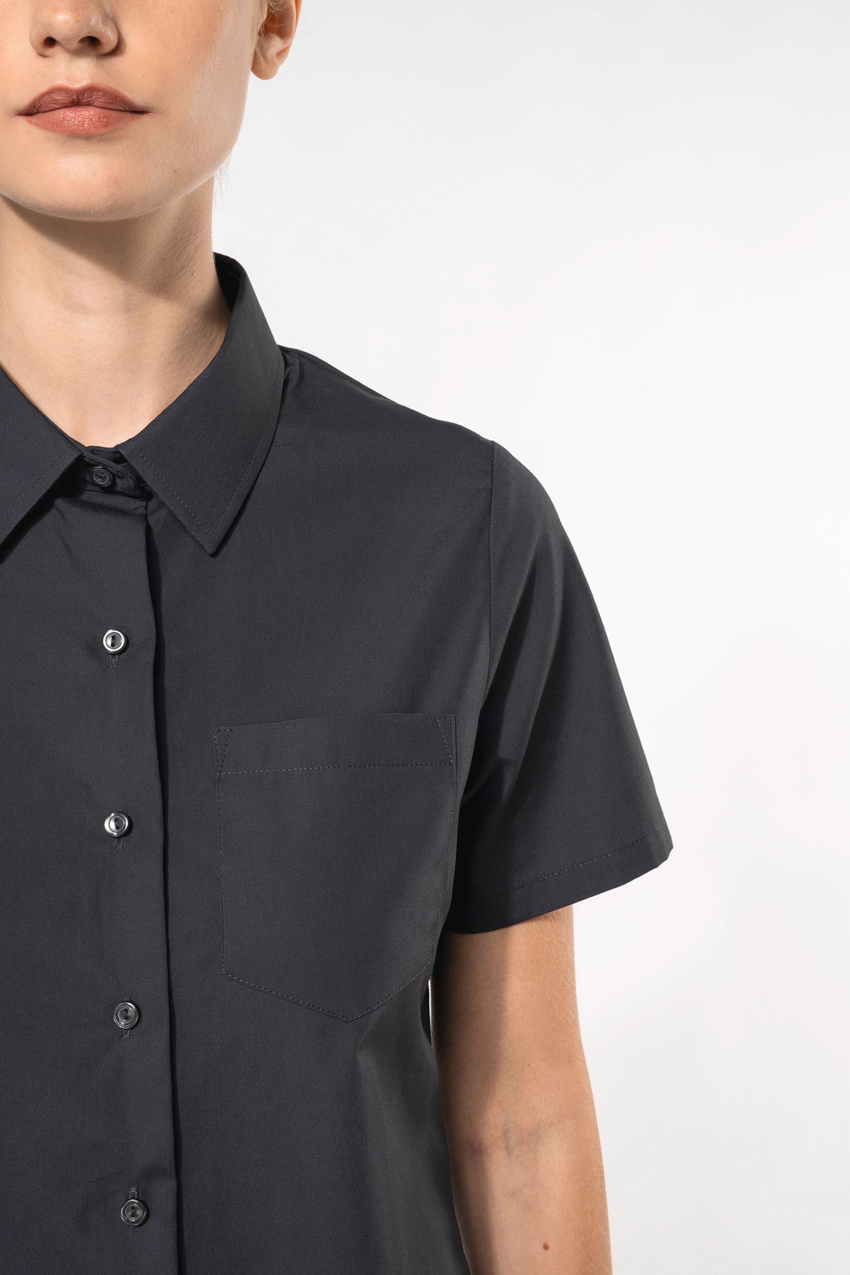 Chemise popeline manches courtes femme - Image 4