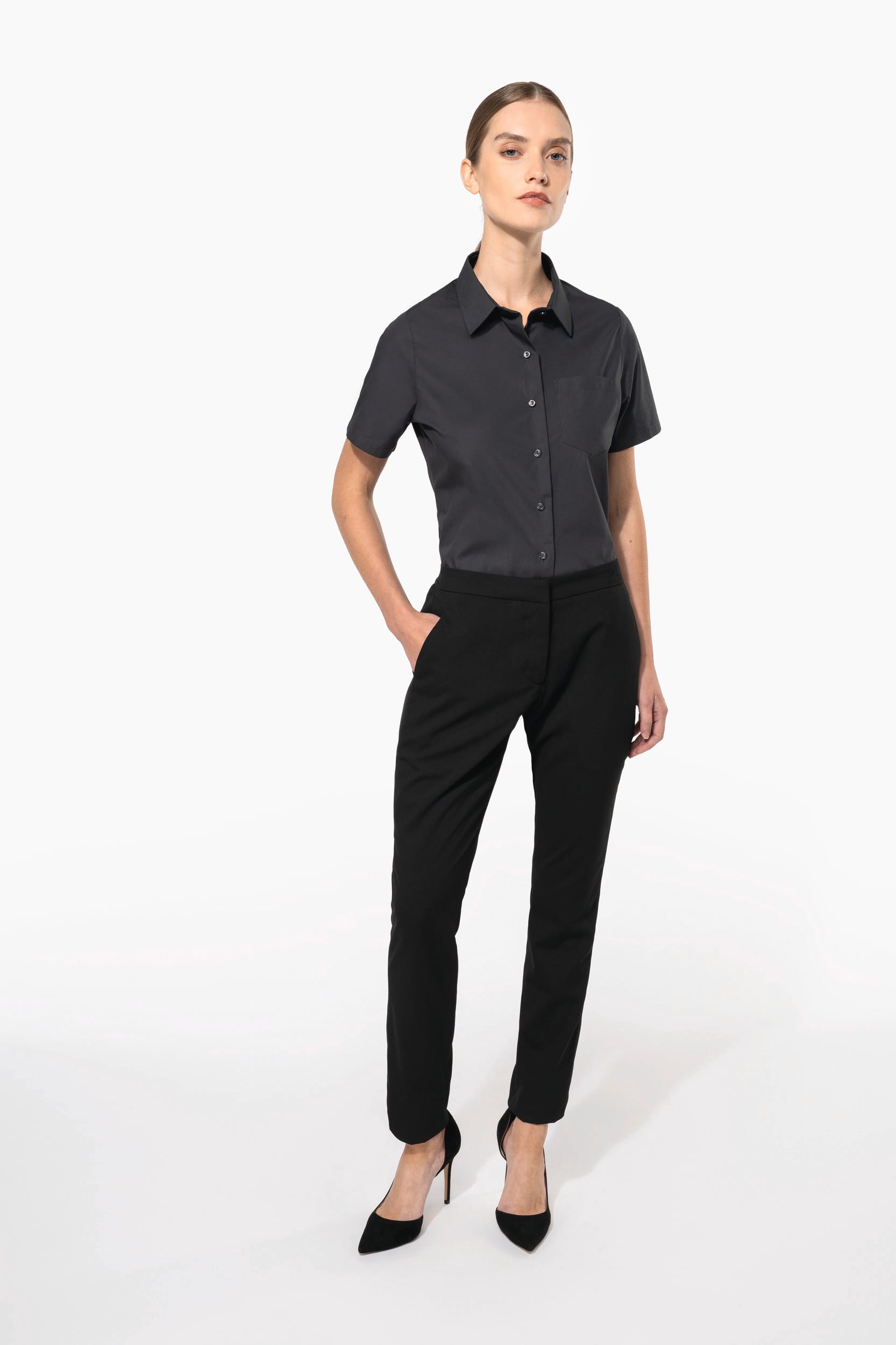 Chemise popeline manches courtes femme - Image 7