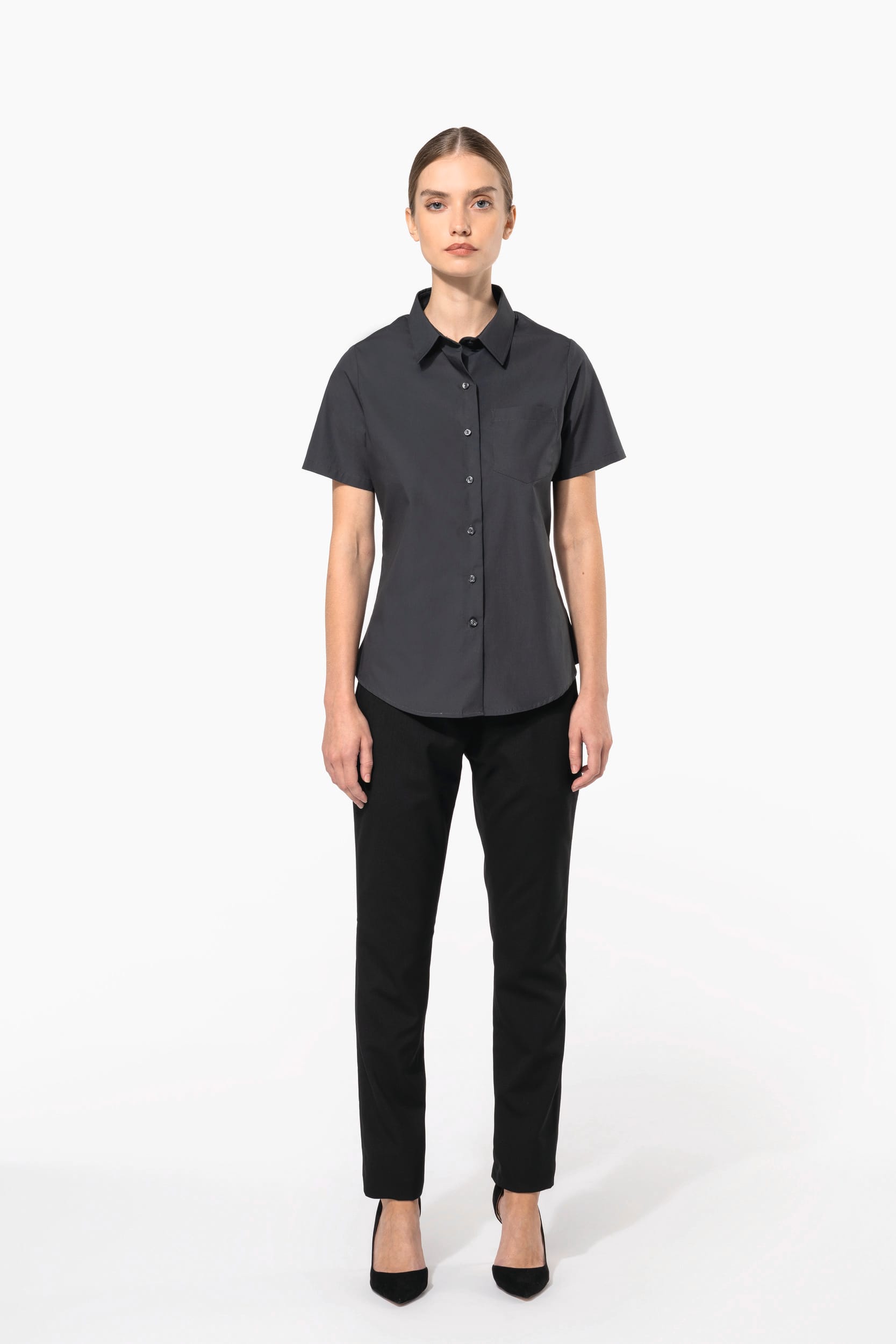 Chemise popeline manches courtes femme - Image 6