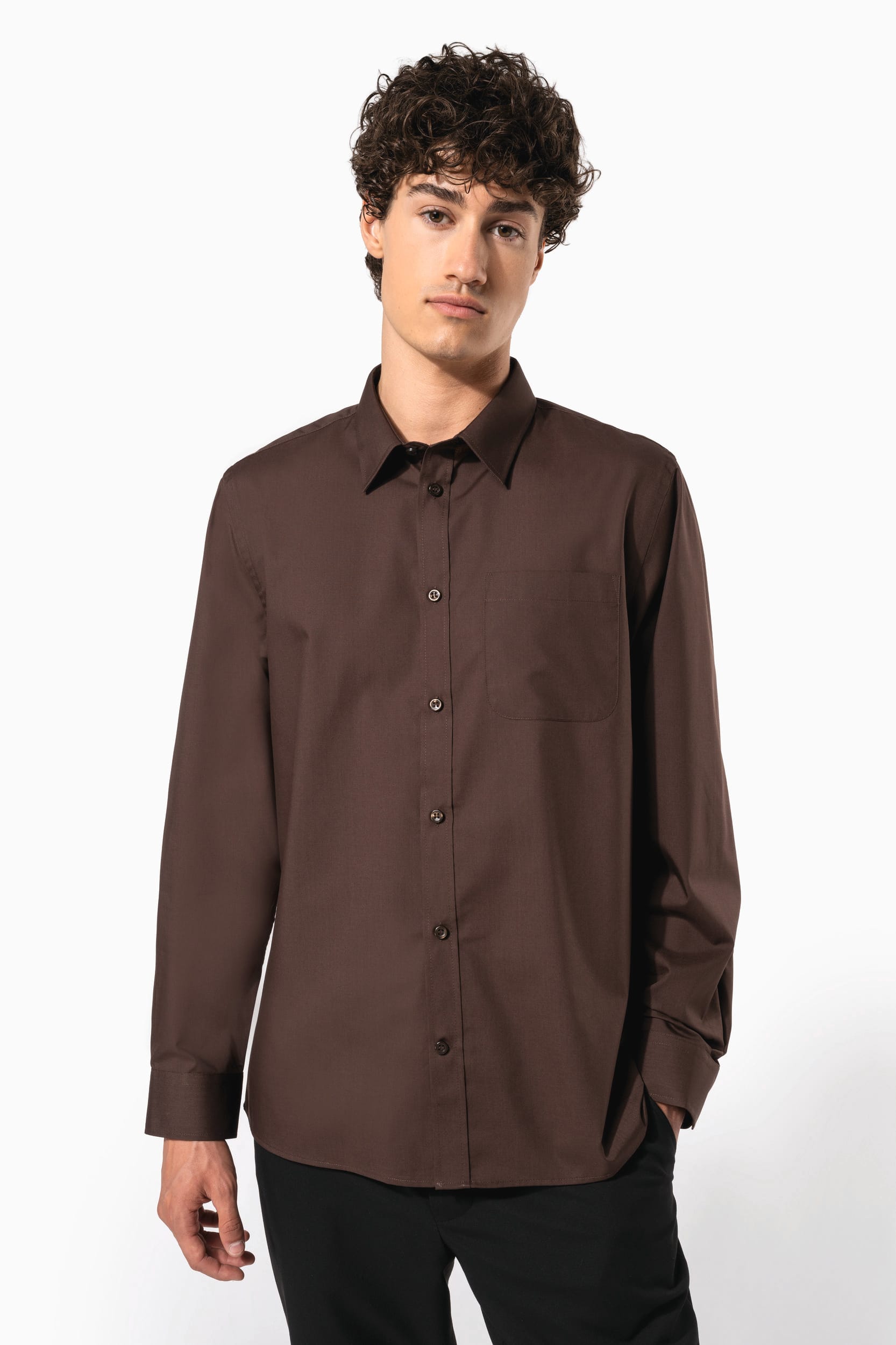 Chemise popeline polycoton entretien facile homme - Image 1