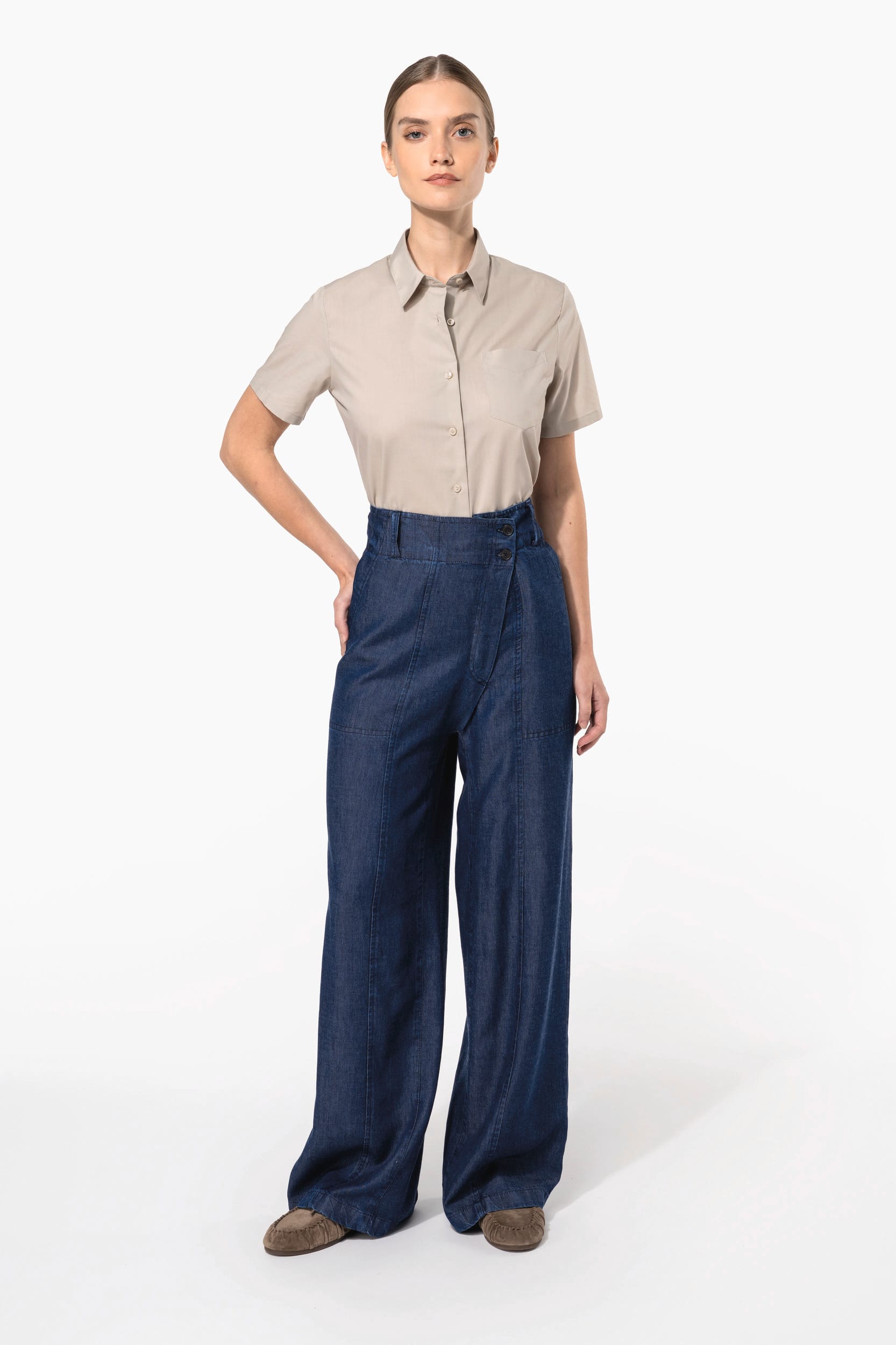 Chemise popeline polycoton manches courtes entretien facile femme - Image 7