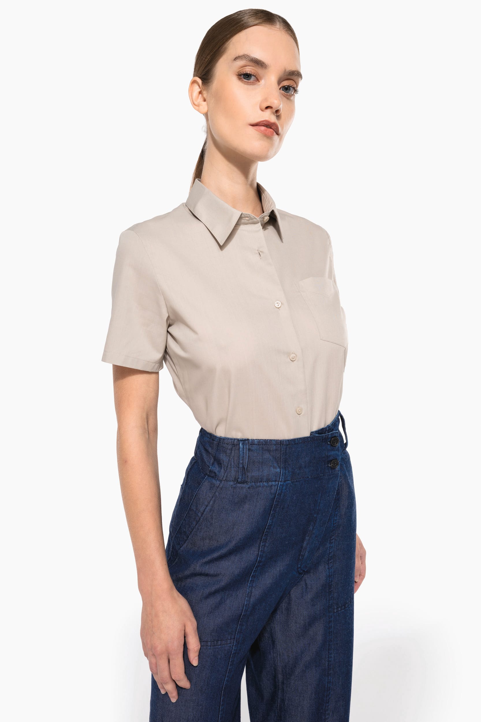 Chemise popeline polycoton manches courtes entretien facile femme - Image 11