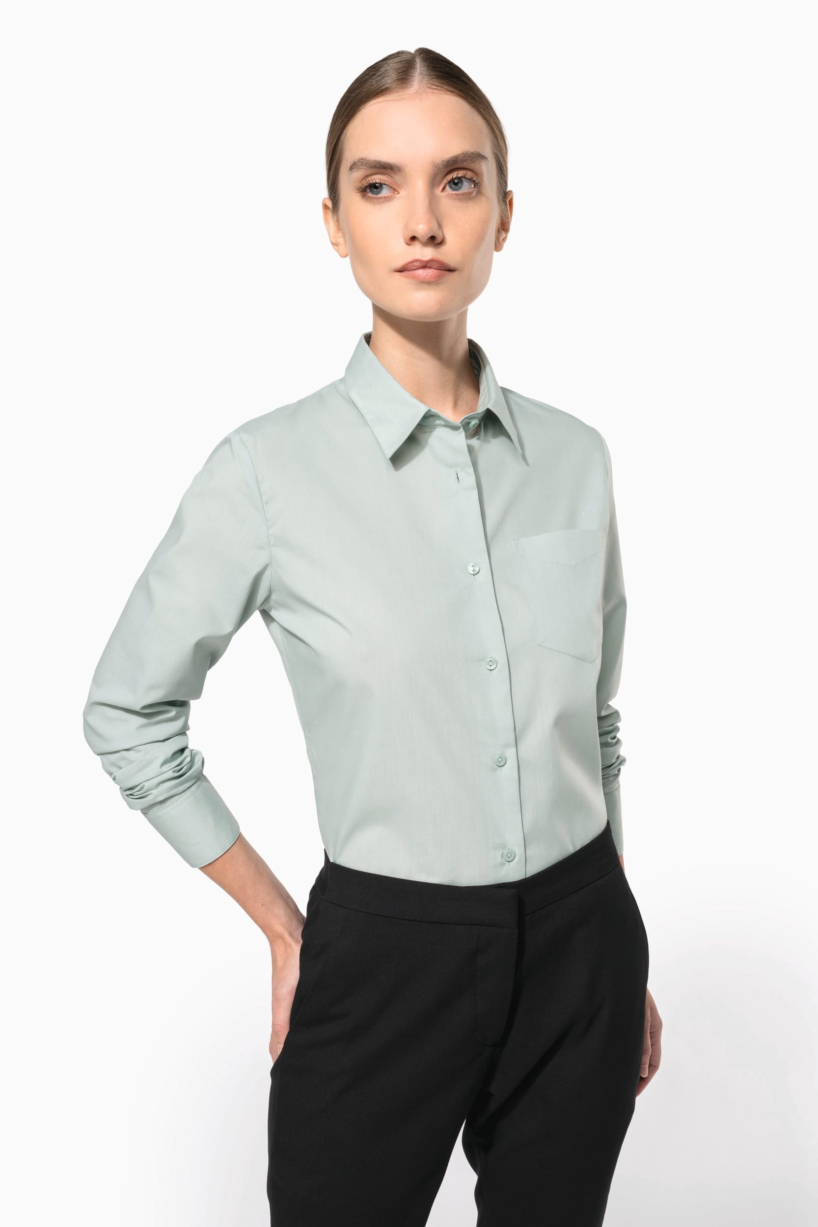 Chemise popeline polycoton entretien facile femme - Image 1