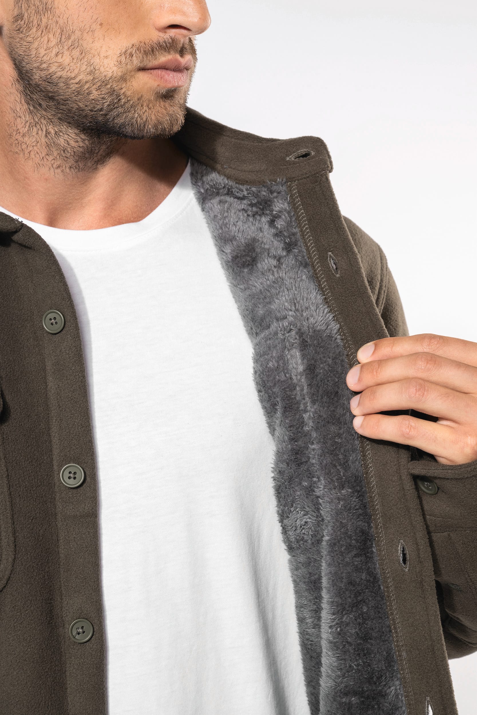 Surchemise polaire doublée sherpa polaire homme - Image 5